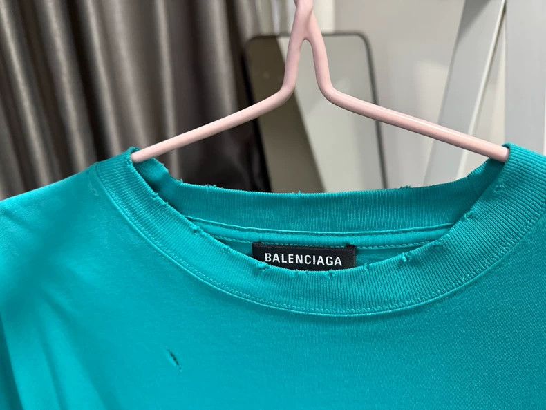 Balenciaga Balenciaga Lake Blue Short Sleeve Tee Size US XXS / EU 40 - 2 Thumbnail