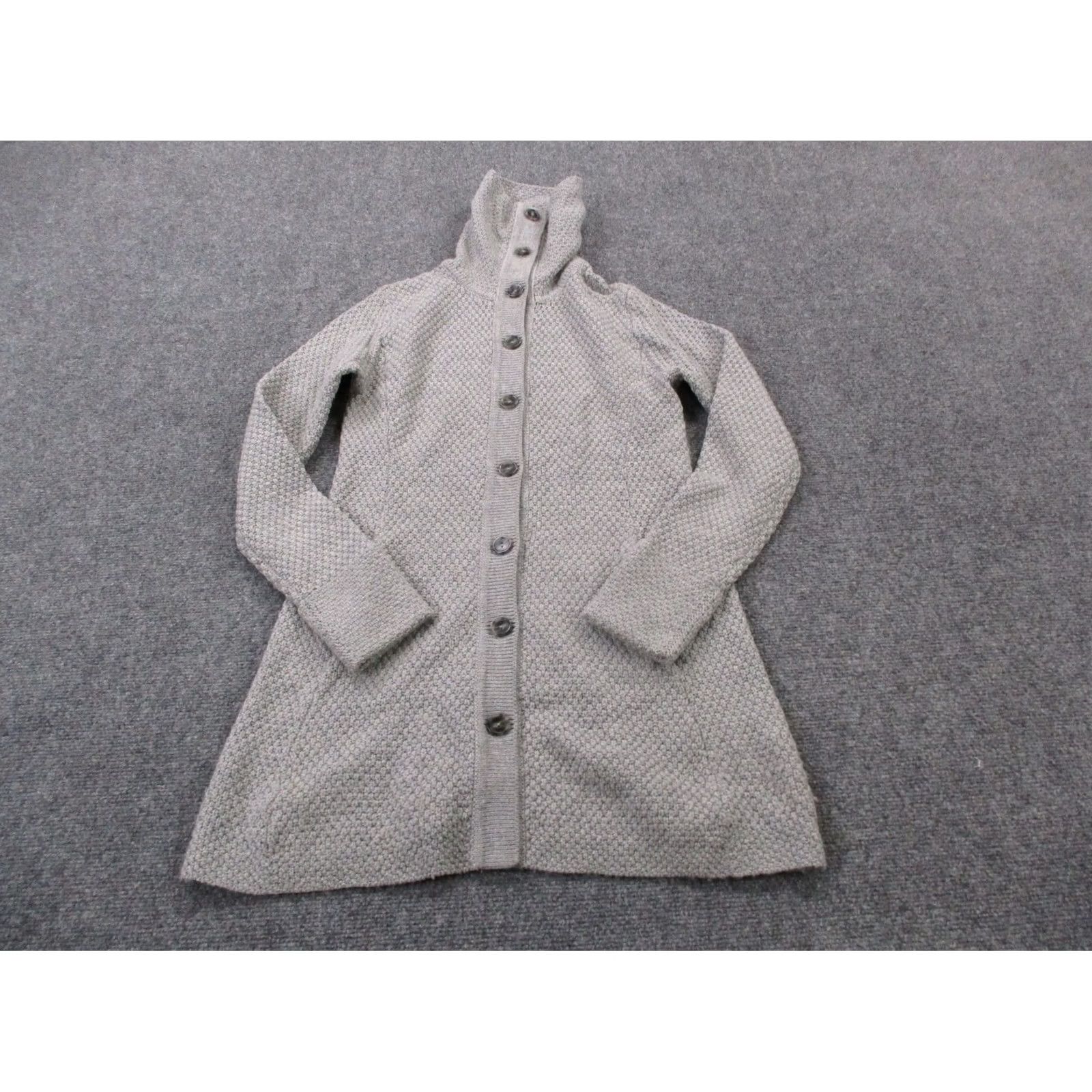 Patagonia Patagonia Coat Womens S Gray Merino Wool Cardigan Long 50460 Casual Windproof Regular Size S Black/Gray Logo Outdoor Womens Size S / US 4 / IT 40 - 2 Thumbnail