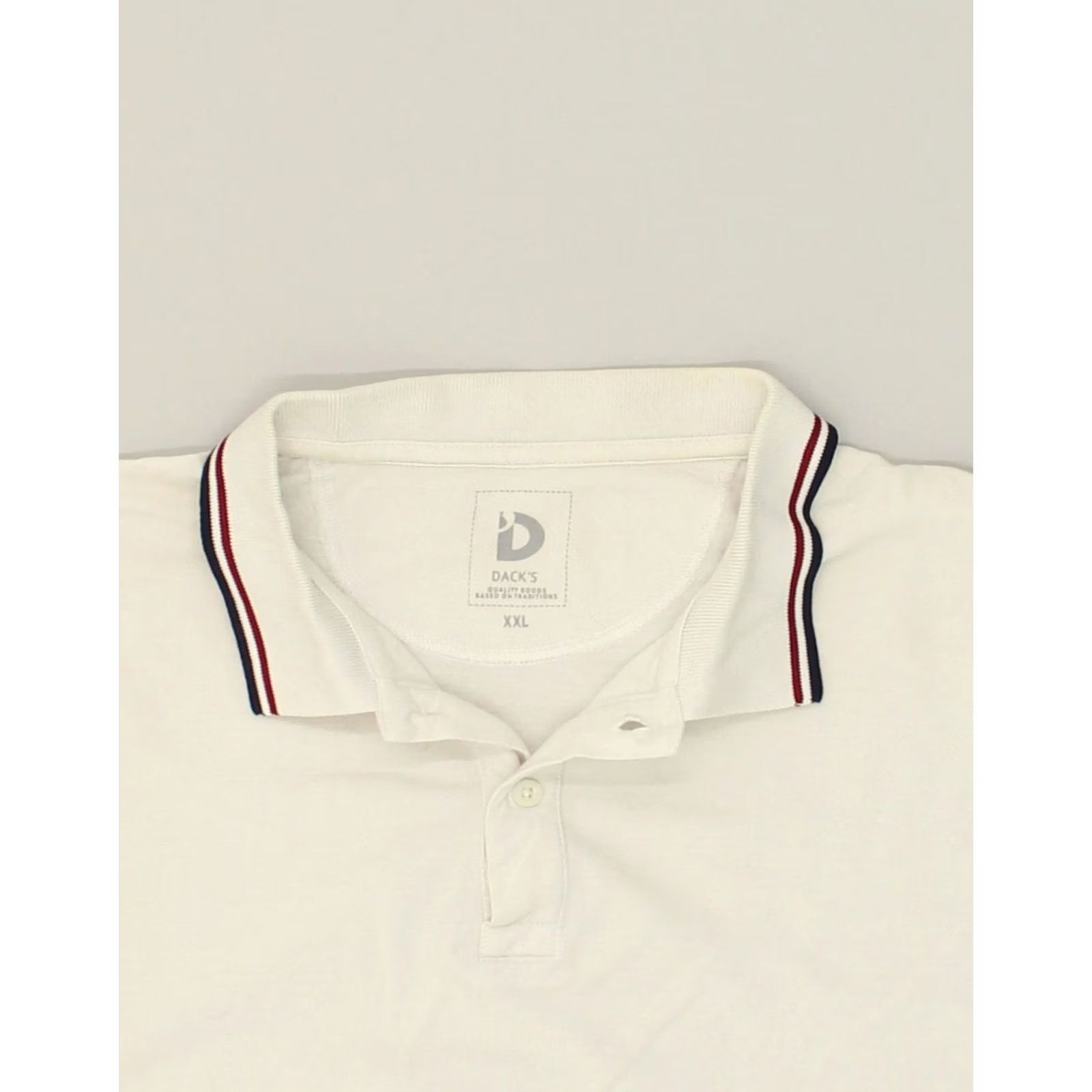 Vintage DACK'S Mens Polo Shirt 2XL White Cotton Size US XXL / EU 58 / 5 - 5 Thumbnail