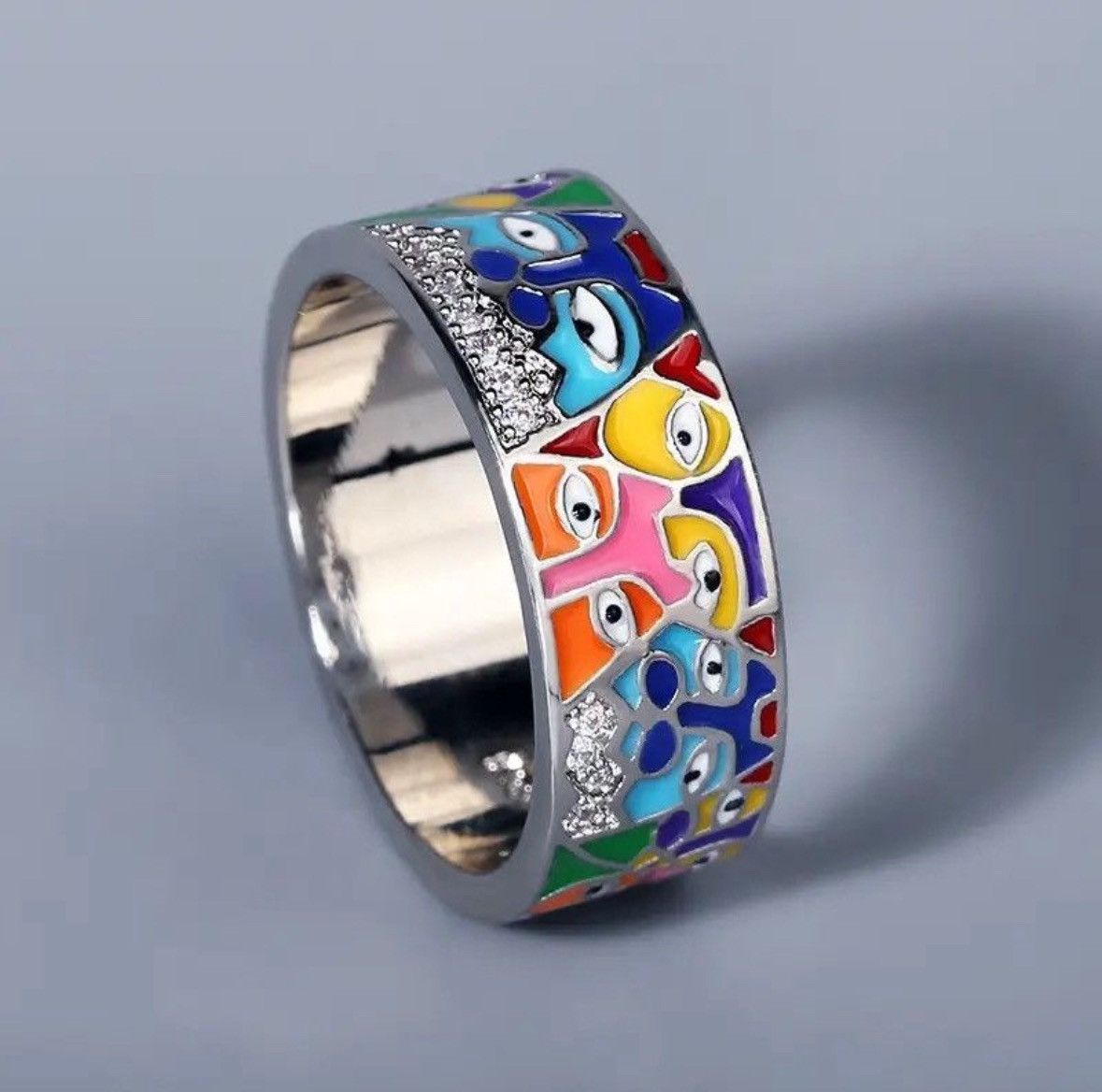 Jewelry Creative Handmade Enamel Craft Ring ( size 5 to 11) Size ONE SIZE - 1 Thumbnail