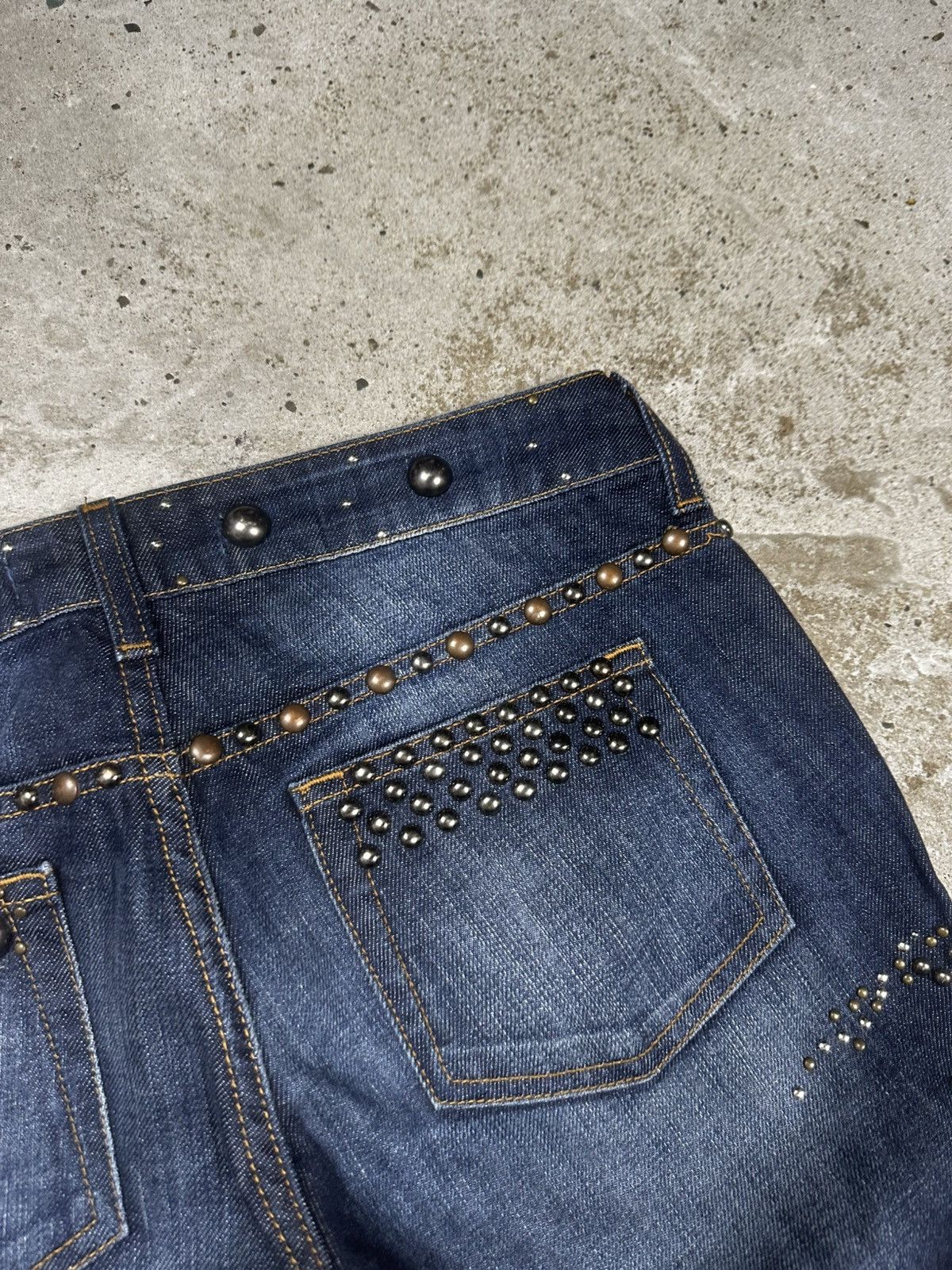 Just Cavalli AW2010 Just Cavalli Studed Jeans Washed Flare Bootcut Denim Size 27" / US 4 / IT 40 - 16 Thumbnail