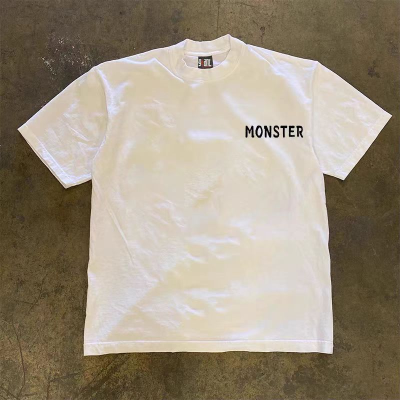 Vintage White street retro fun monster print t-shirt Size US M / EU 48-50 / 2 - 2 Thumbnail