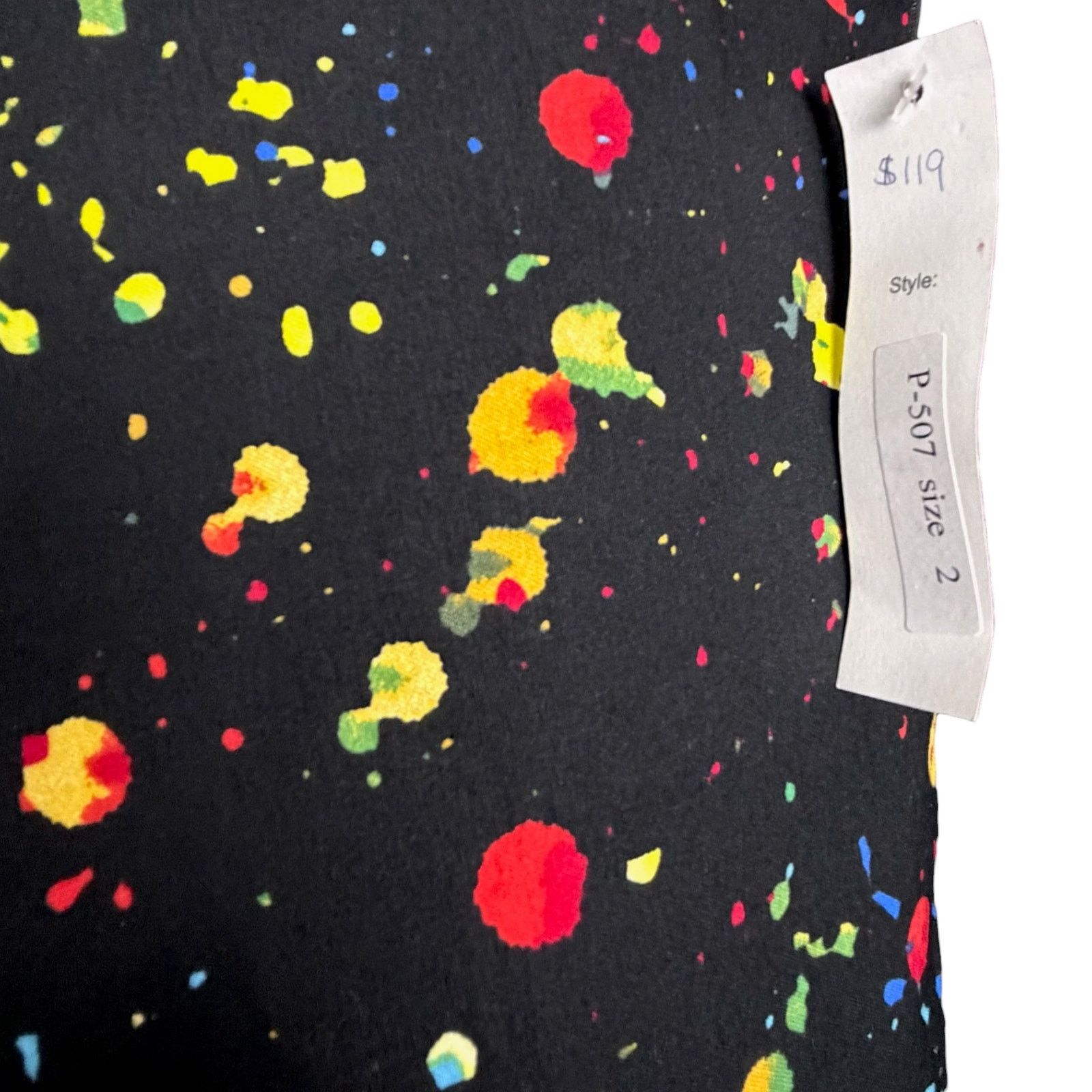Other Krazy Larry Pants Womens Size 2 Black Paint Splatter NWT Size 26" / US 2 / IT 38 - 3 Thumbnail
