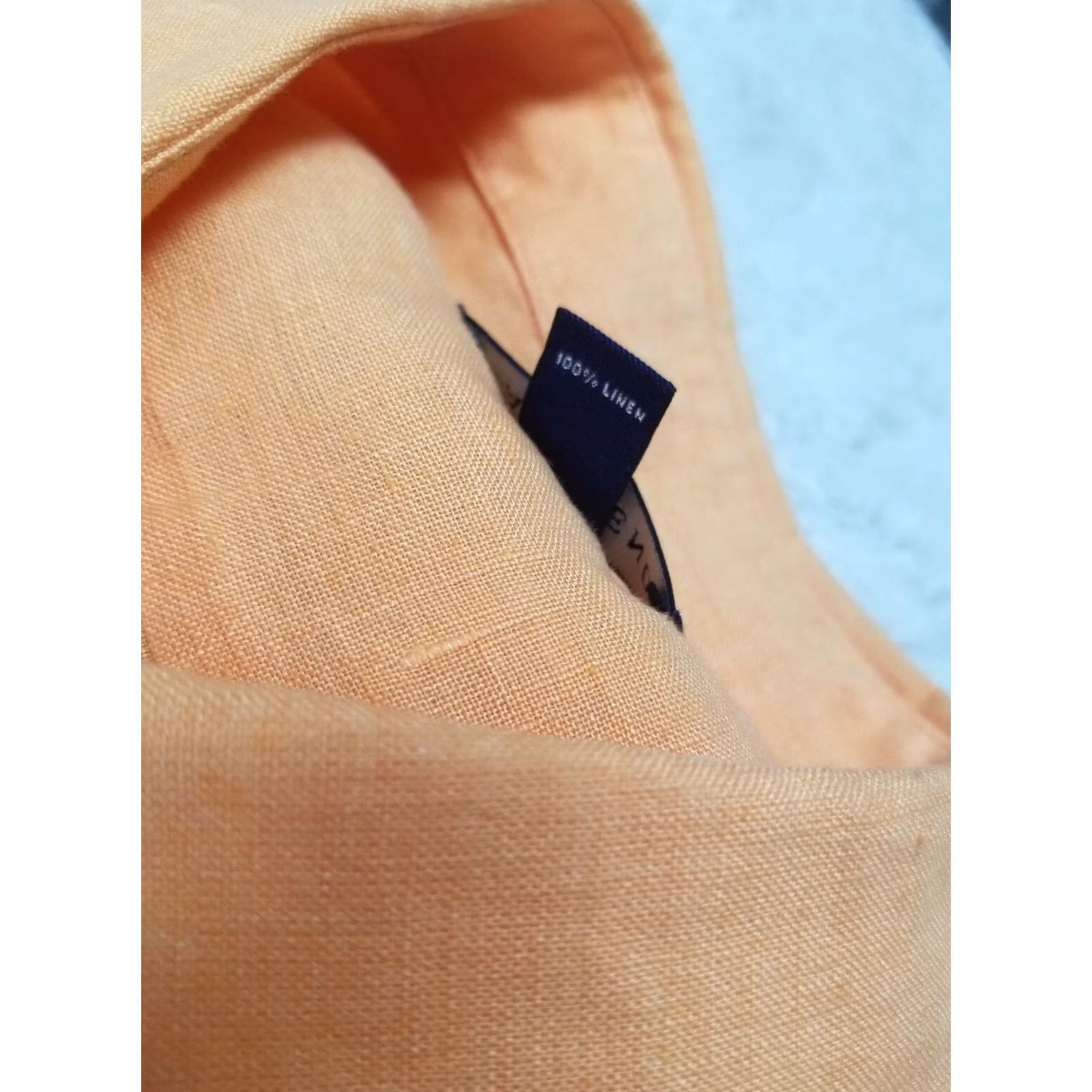 Lands' End Lands' End Orange Button-Up Long Sleeve Linen Shirt Top Women Medium 10-12 Size M / US 6-8 / IT 42-44 - 4 Thumbnail