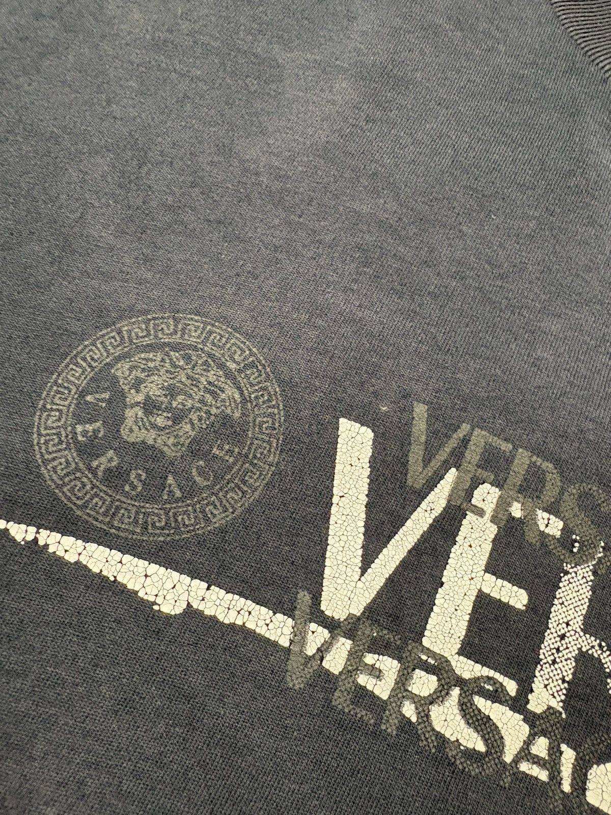 Versace Vintage Burnt Versace Jeans Couture Distressed Logo T-Shirt Size US XL / EU 56 / 4 - 5 Thumbnail
