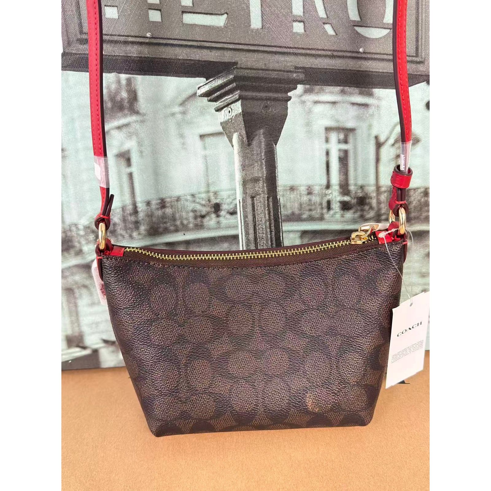 Coach Coach CX604 Zip Top Crossbody Bag In Signature Canvas Size ONE SIZE - 3 Thumbnail
