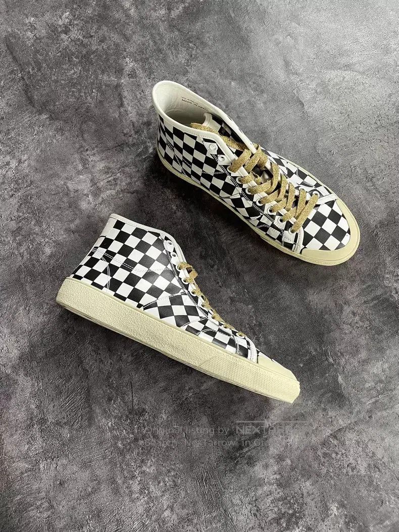 Saint Laurent Paris Saint Laurent Paris Chessboard Patchwork Canvas Shoes Size US 9 / EU 42 - 3 Thumbnail