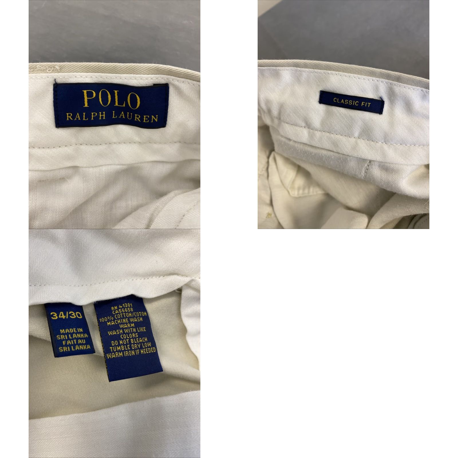 Polo Ralph Lauren VINTAGE Polo Ralph Lauren Men Chino Pants 34x30 Casual Business Travel Classic Fit Beige Cotton Size US S / EU 44-46 / 1 - 8 Thumbnail