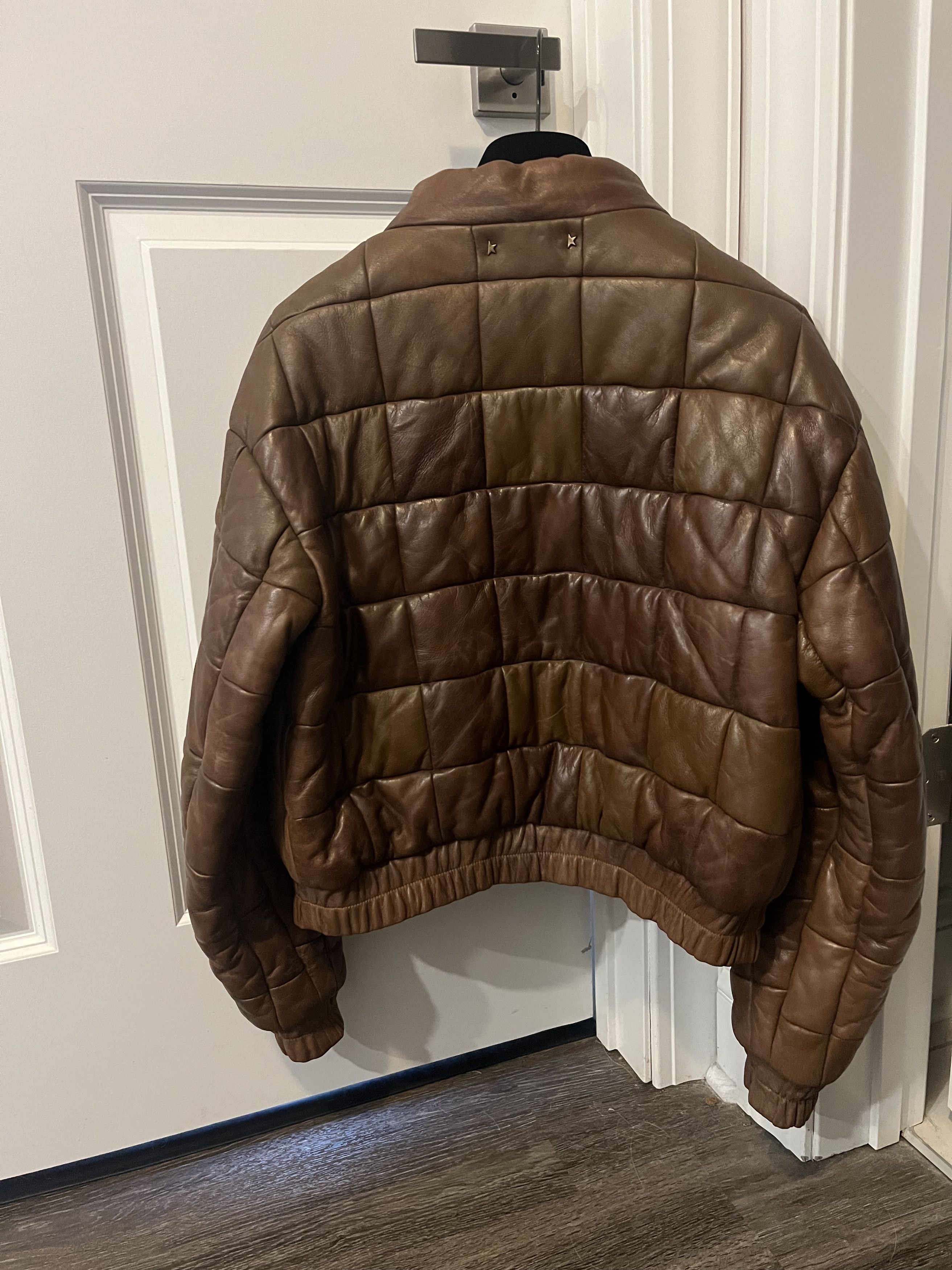 Golden Goose Brown Vintage Look Leather Bomber Jacket Size M / US 6-8 / IT 42-44 - 4 Thumbnail