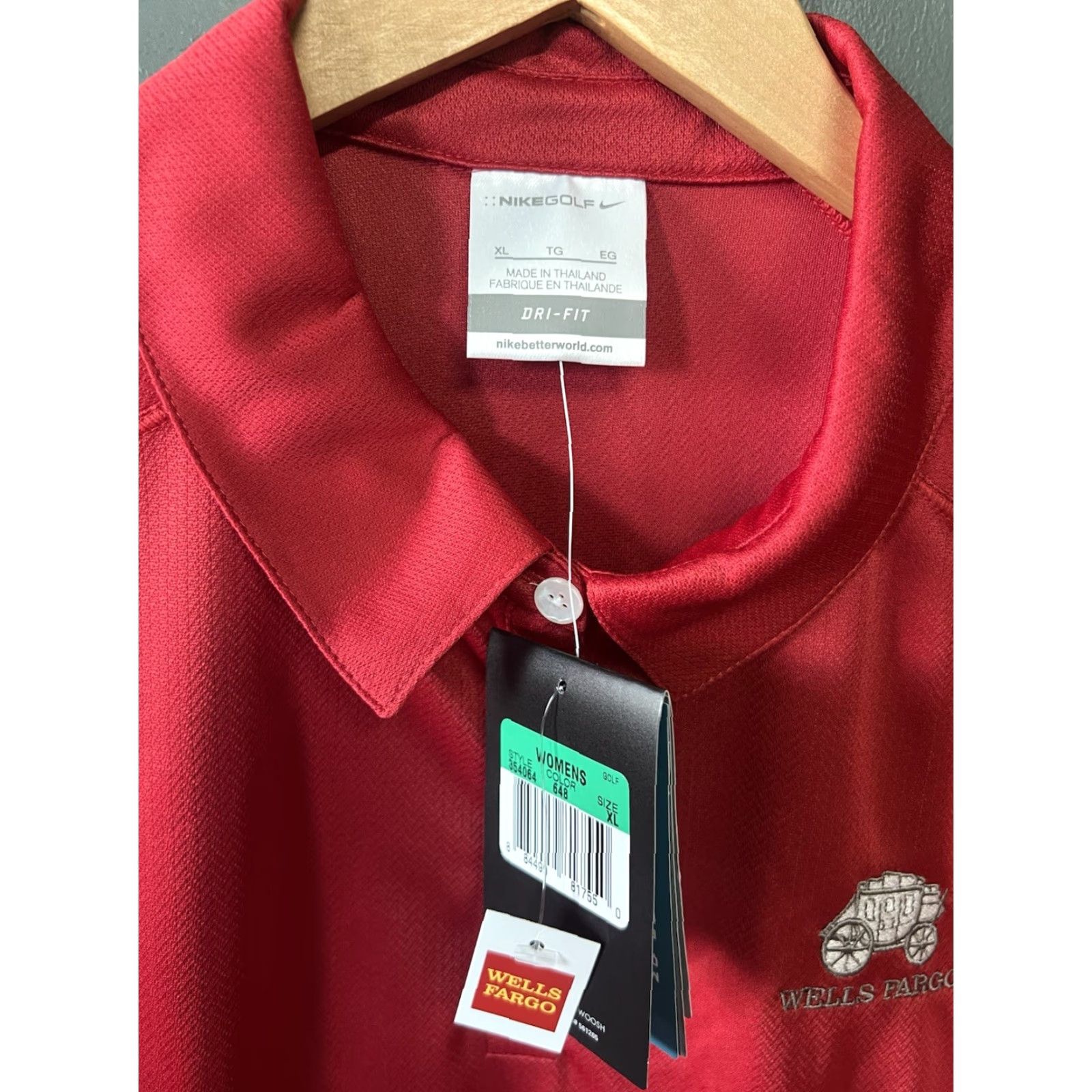 Nike Nike Womens Polo Shirt short sleeve Red XL NWT Wells Fargo affordable basic collared shirt Womens XL Red Nike Polo NWT Size XL / US 12-14 / IT 48-50 - 3 Thumbnail