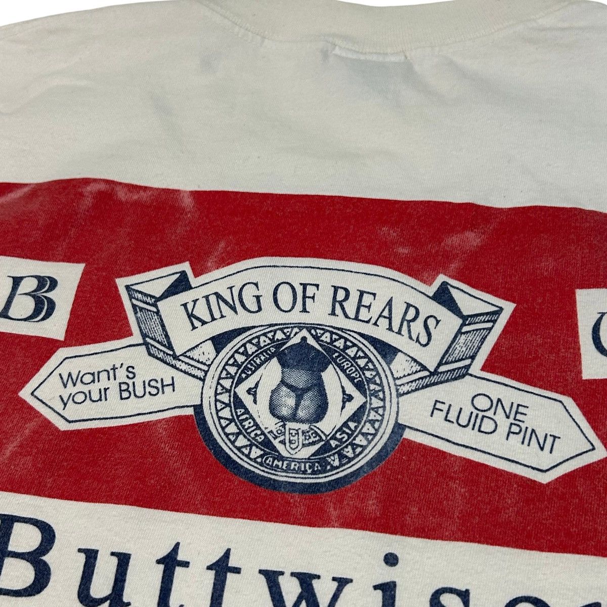 Budweiser 1990s Buttweiser ‘King of Rears’ Budweiser Parody T Shirt Size US L / EU 52-54 / 3 - 3 Thumbnail