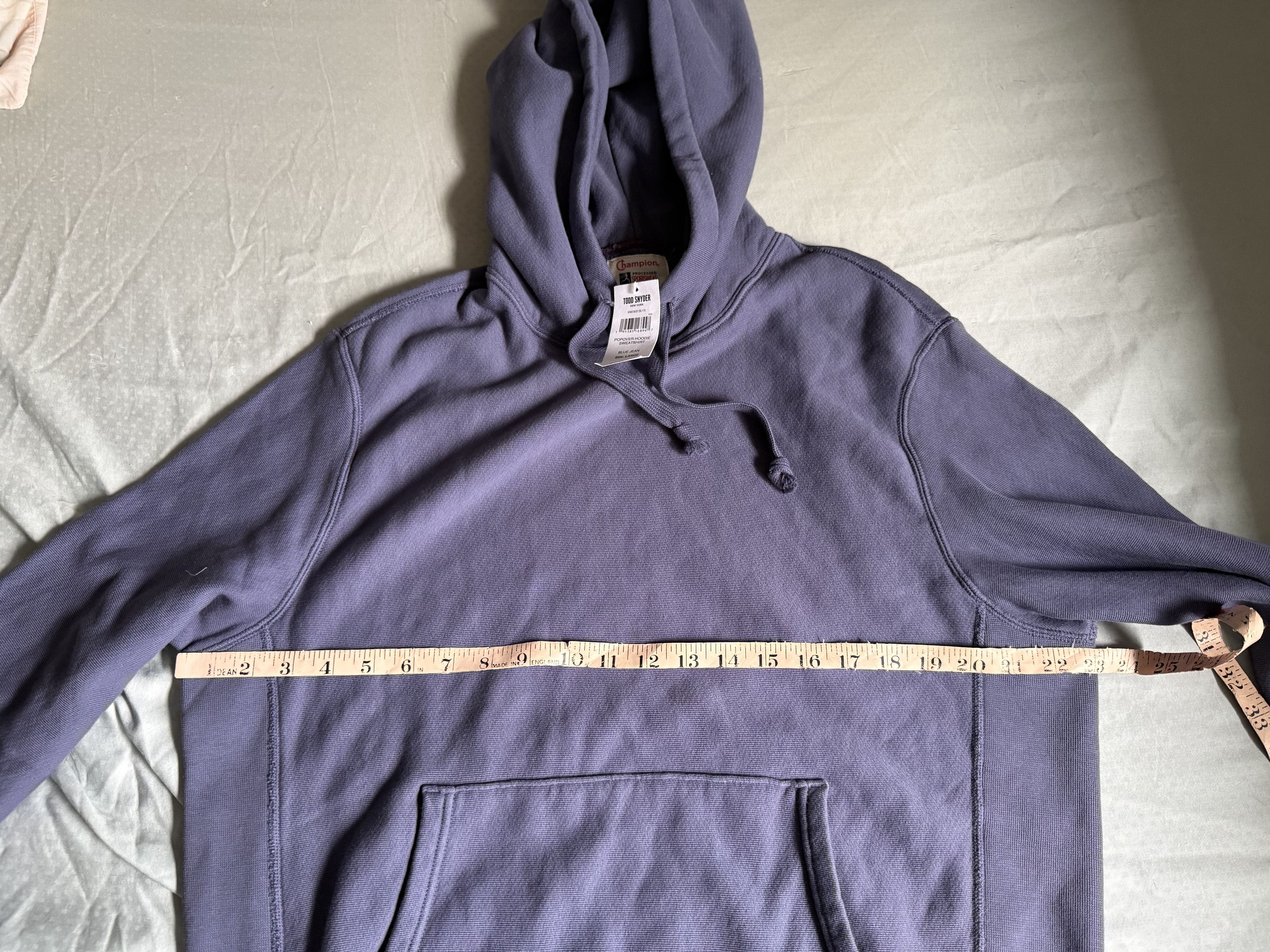 Champion × Todd Snyder TODD SNYDER x CHAMPION POPOVER HOODIE in BLUE JEAN $138 Size US M / EU 48-50 / 2 - 3 Thumbnail