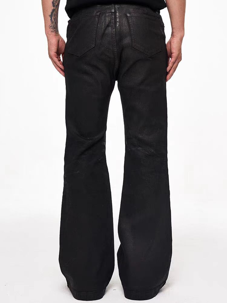 Japanese Brand × Jean High street style coated micro flare jeans Size US 32 / EU 48 - 3 Thumbnail