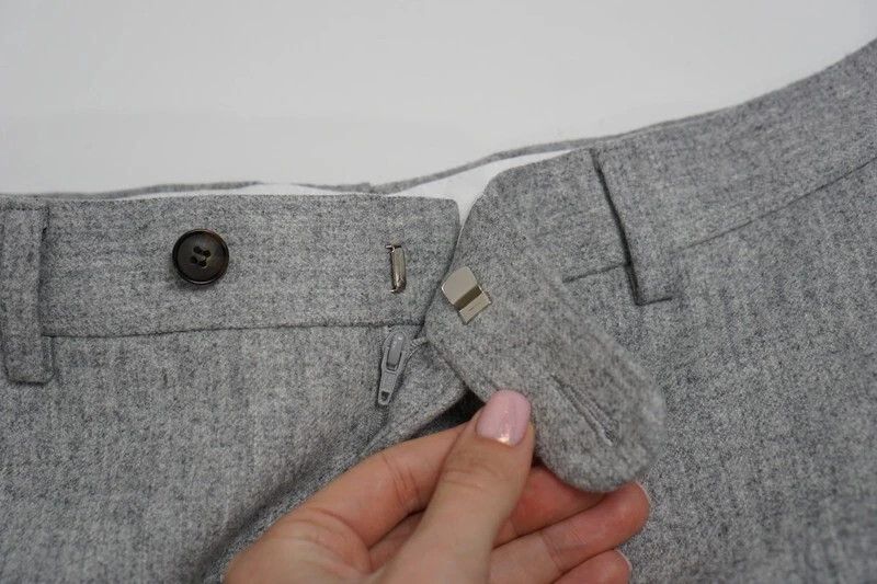 Suitsupply Men Suitsupply Soho Turn - Up Trousers Flannel Grey UK/US36 Size 36R - 3 Thumbnail