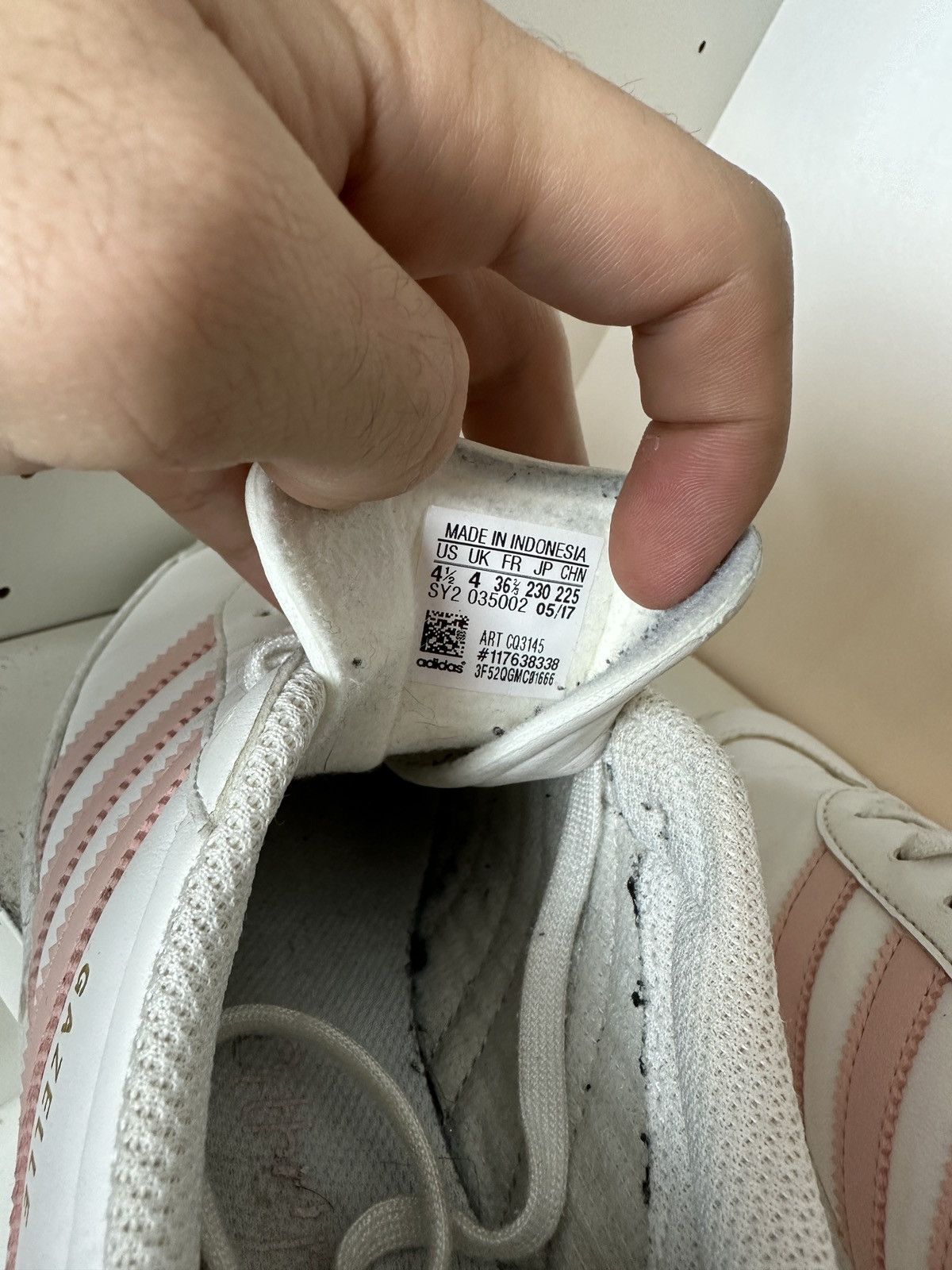 Adidas White baby pink Adidas Gazelle Size US 4.5 / IT 34.5 - 7 Thumbnail