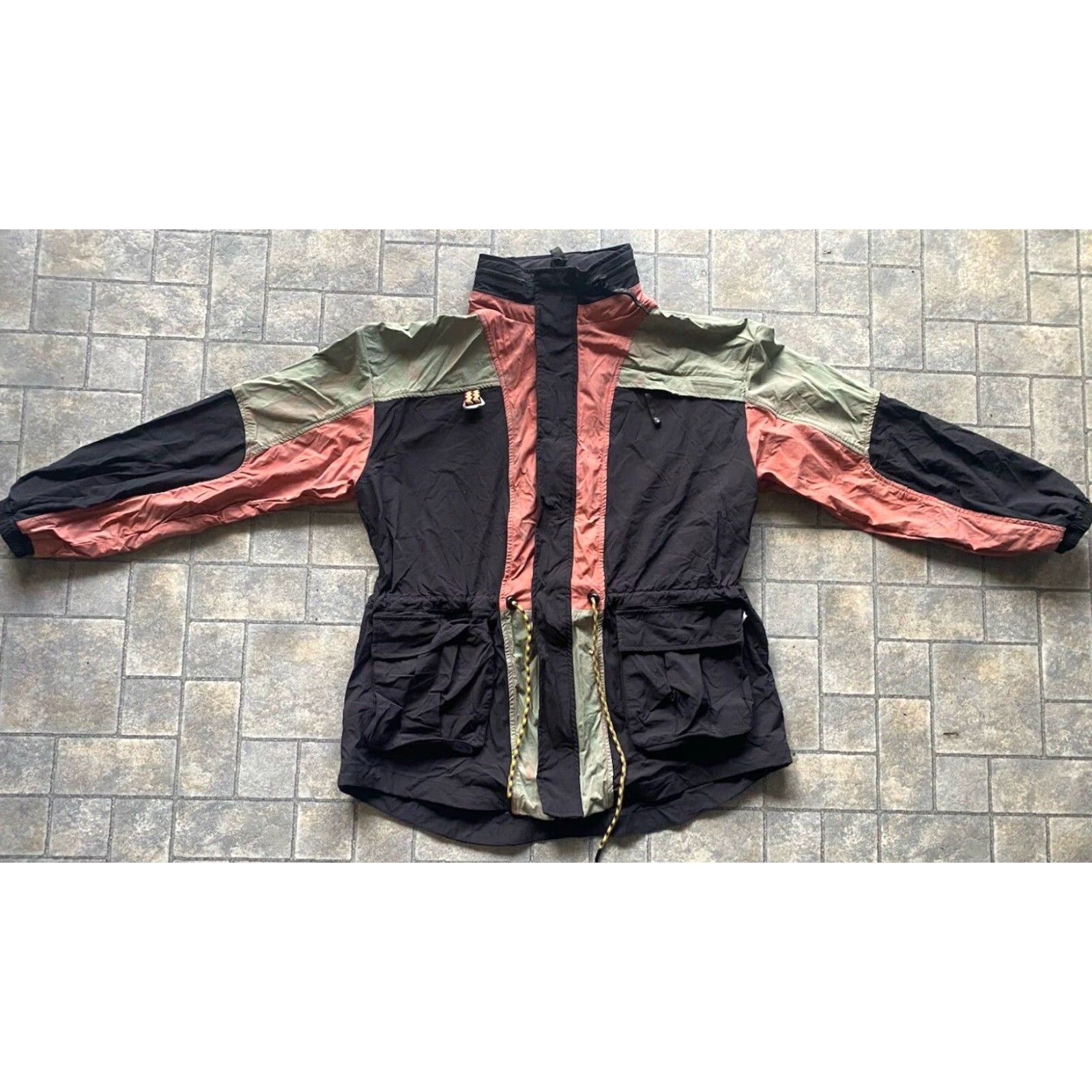 Fabletics Fabletics WOMENS Jacket Cargo Windbreaker Multicolor Nylon Long Sleeve Zip Snap Hidden Hood Waist Cinch M Womens Size M / US 6-8 / IT 42-44 - 2 Thumbnail