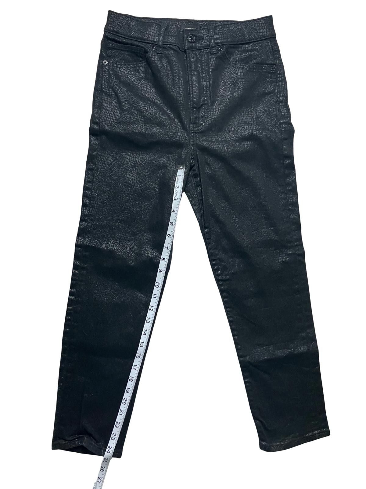 Express Express Mom Jean Super High Rise Coated Black Size 4 Size 30" / US 8 / IT 44 - 3 Thumbnail