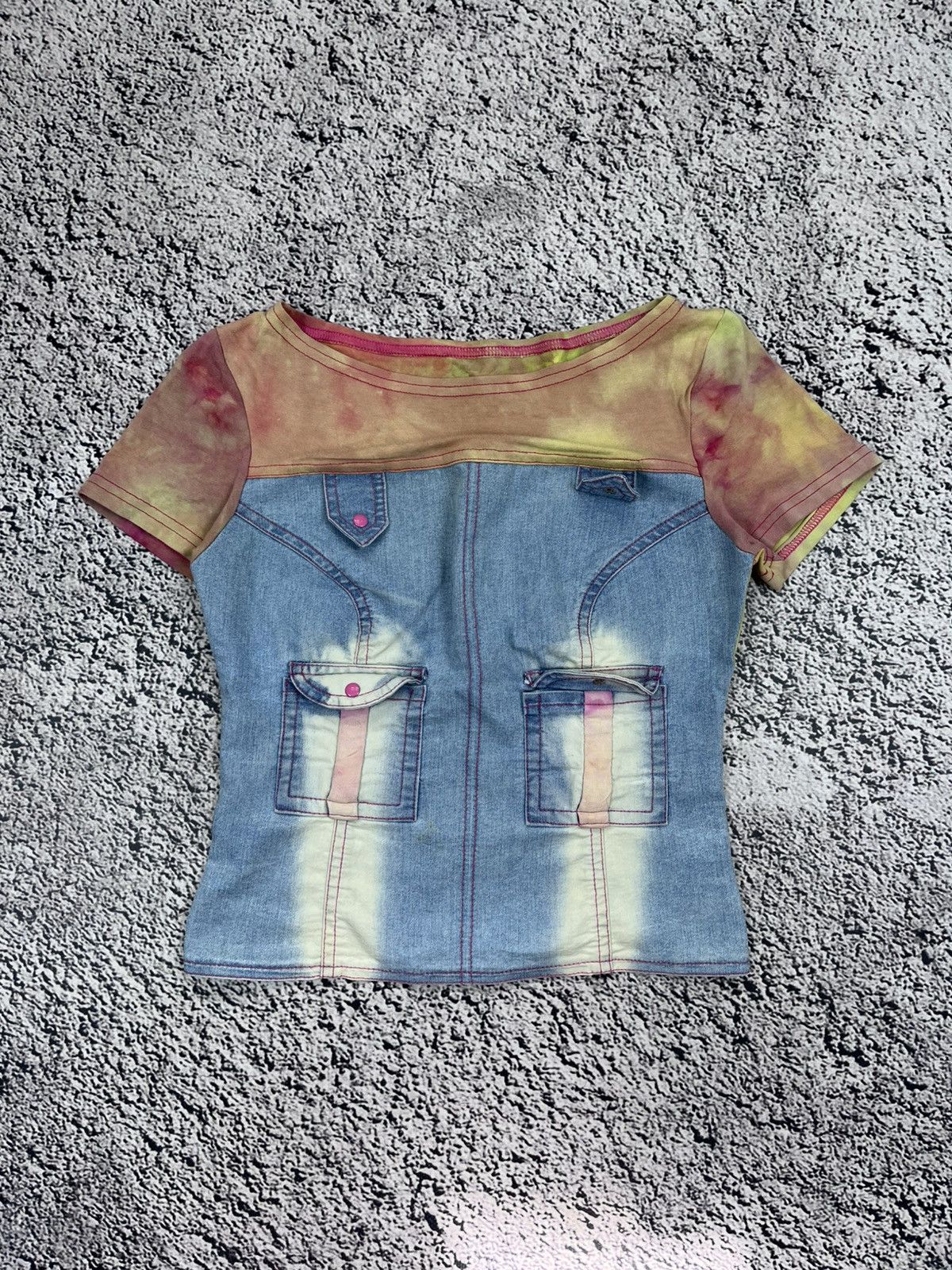 Japanese Brand Vintage Y2K Tye Die Japanese Short Sleeve T Shirt Top Size S / US 4 / IT 40 - 1 Thumbnail