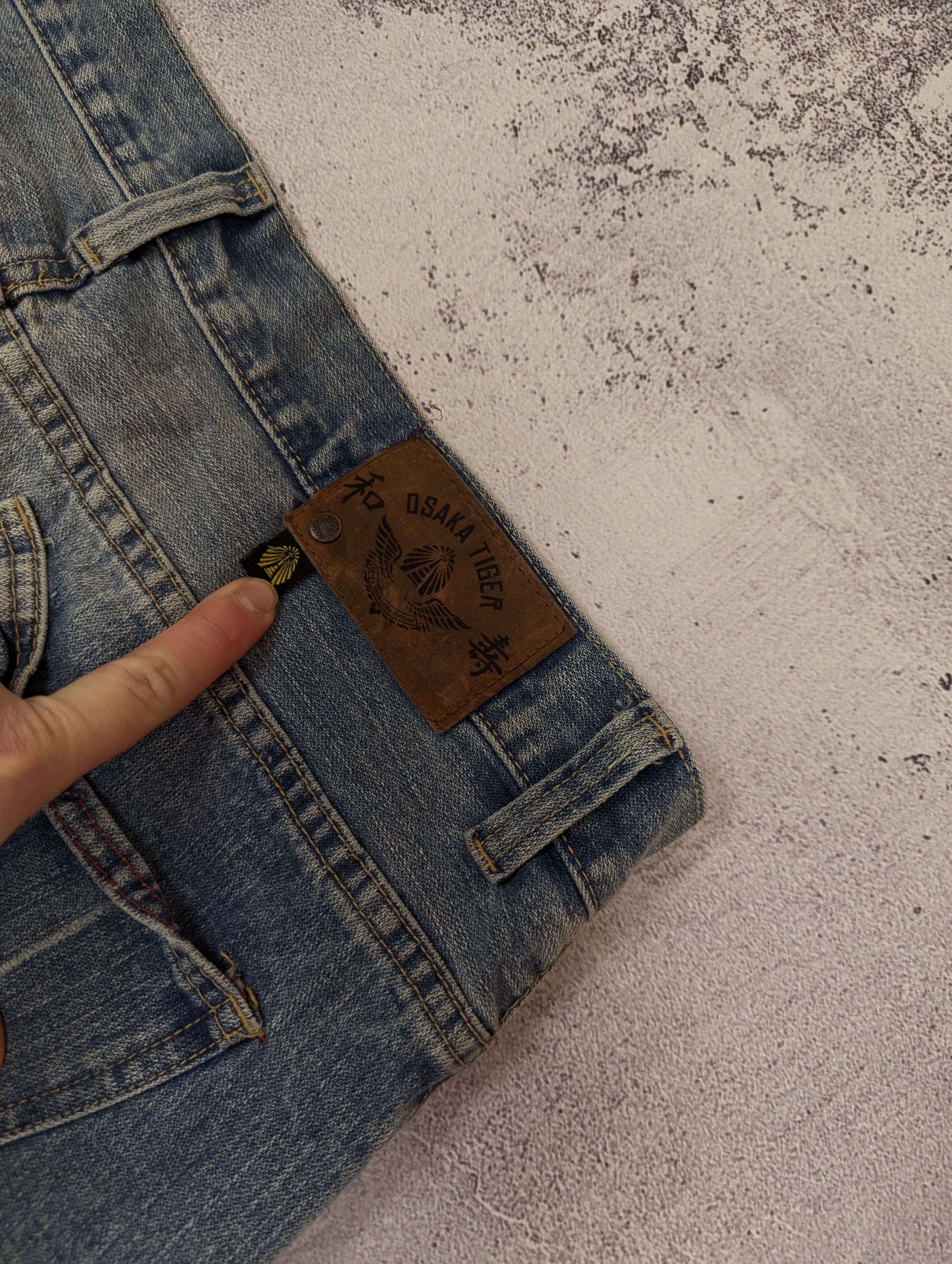 Japanese Brand Osaka Tiger Japanese Distressed Light Blue Jeans Mens Sz 38R Size US 38 / EU 54 - 7 Thumbnail