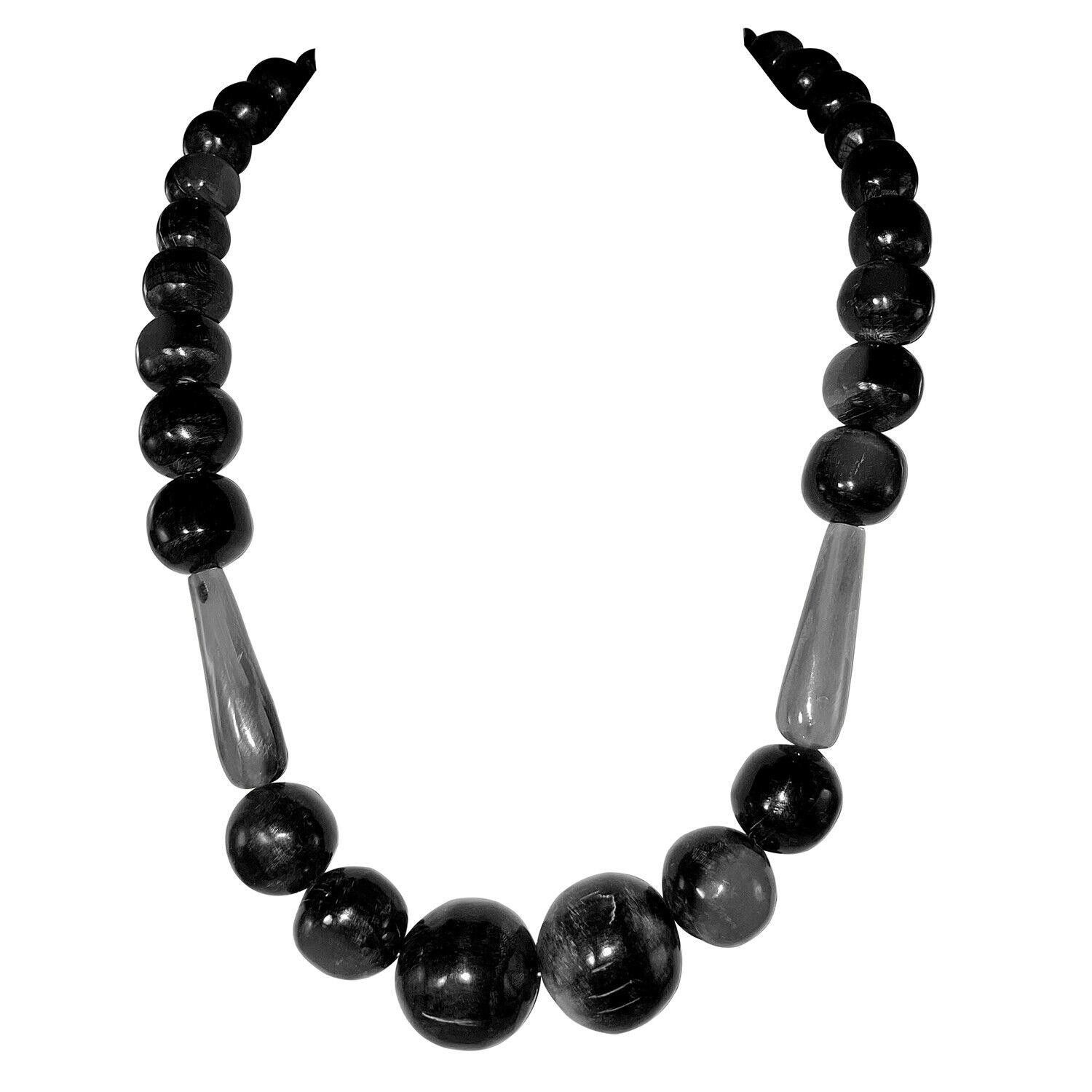 Designer Mexican Artisan Bull Horn Round and Tapered Bead Necklace Size ONE SIZE - 1 Thumbnail