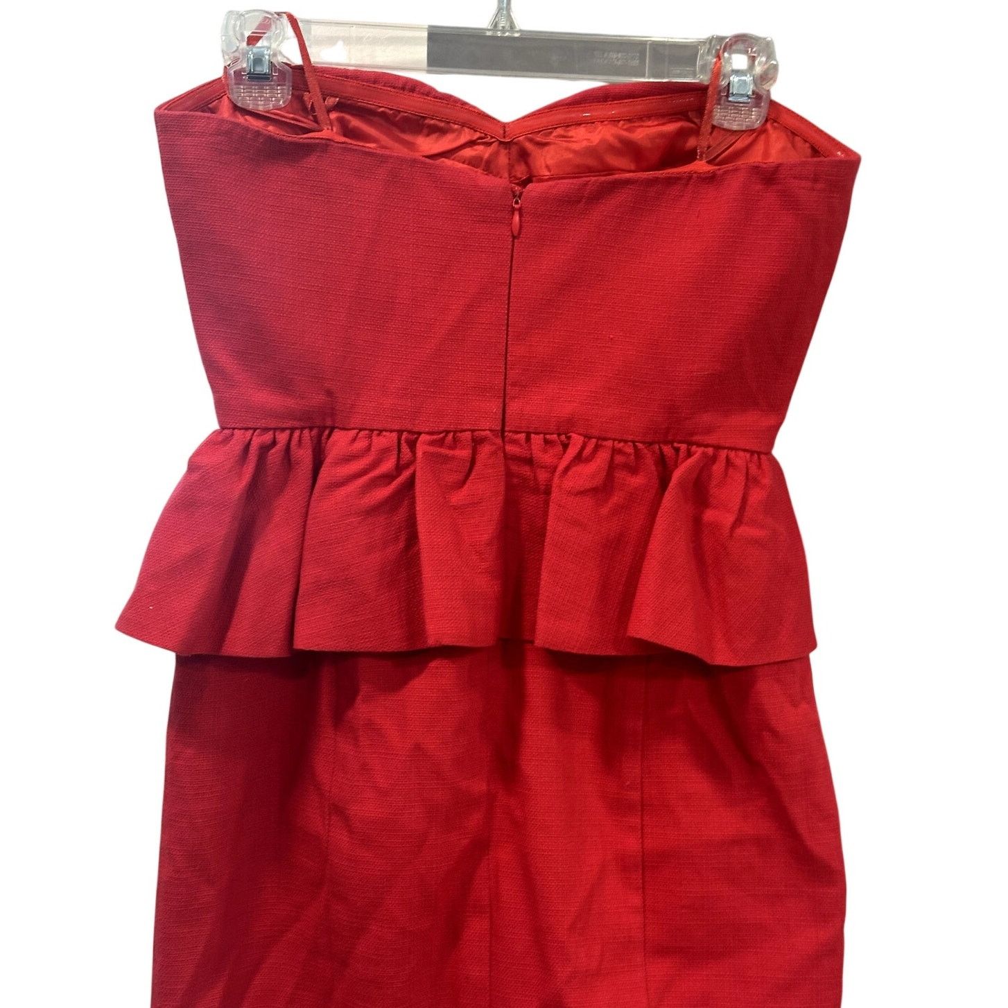 Other Anyn K Women's Red Strapless 100% Cotton Peplum Mini Dress S Size S / US 4 / IT 40 - 6 Thumbnail