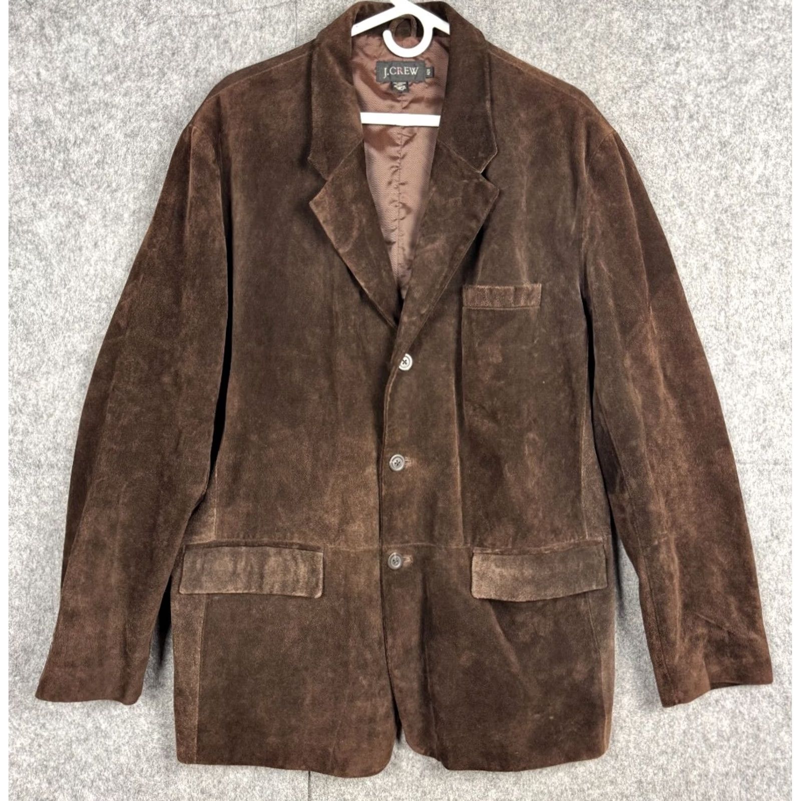 J.Crew J.CREW Brown Leather Suede Jacket Men's 42R Heavy Chore Coat Pockets Size US L / EU 52-54 / 3 - 2 Thumbnail