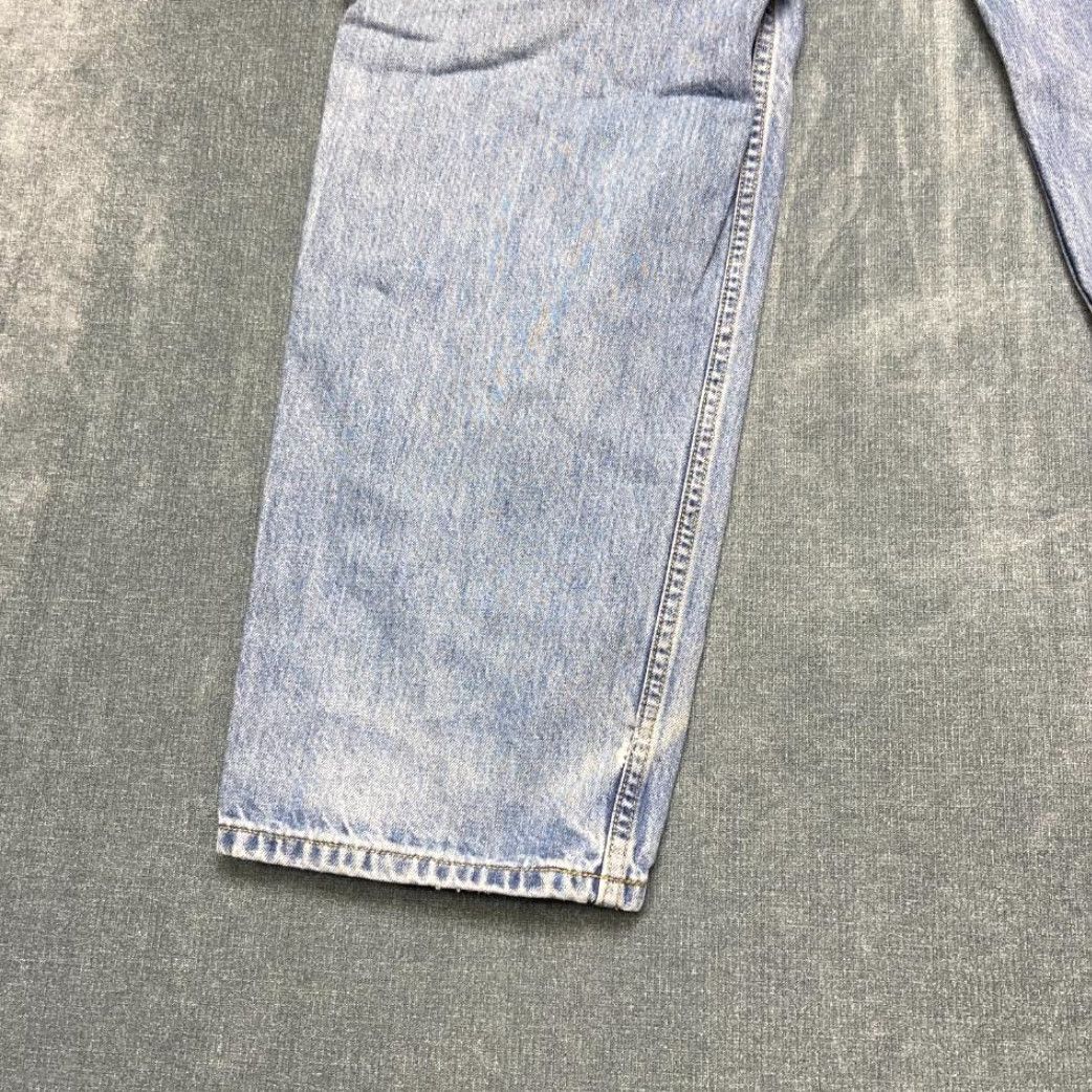 Denime Kirkland Jeans Mens 36x30 Blue Denim Light Wash Straight Leg Distressed Jeans Size US 36 / EU 52 - 3 Thumbnail
