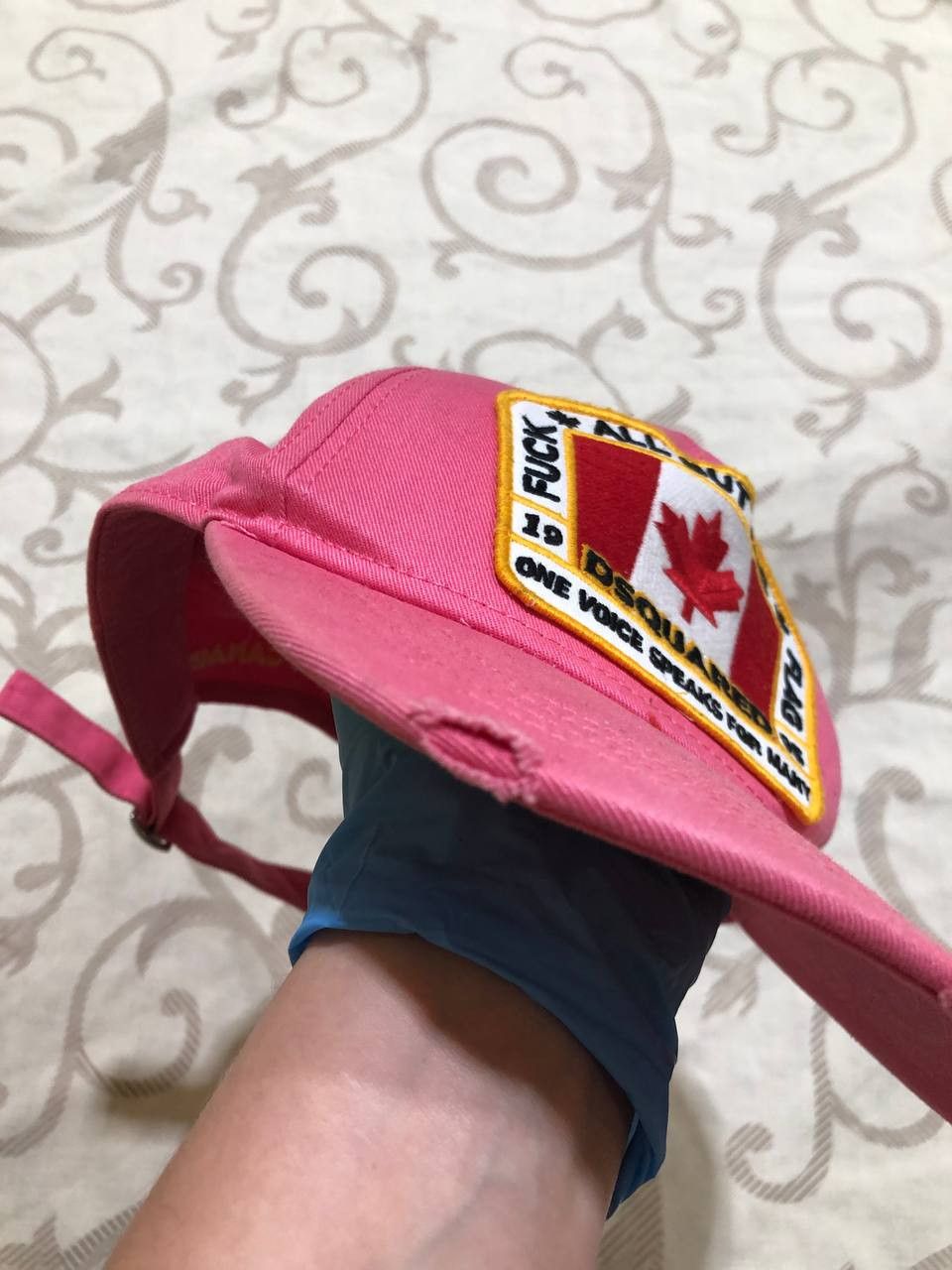 Dsquared2 Dsquared2 “Fuck All But The Flag” Pink Trucker Cap Hat Size ONE SIZE - 3 Thumbnail