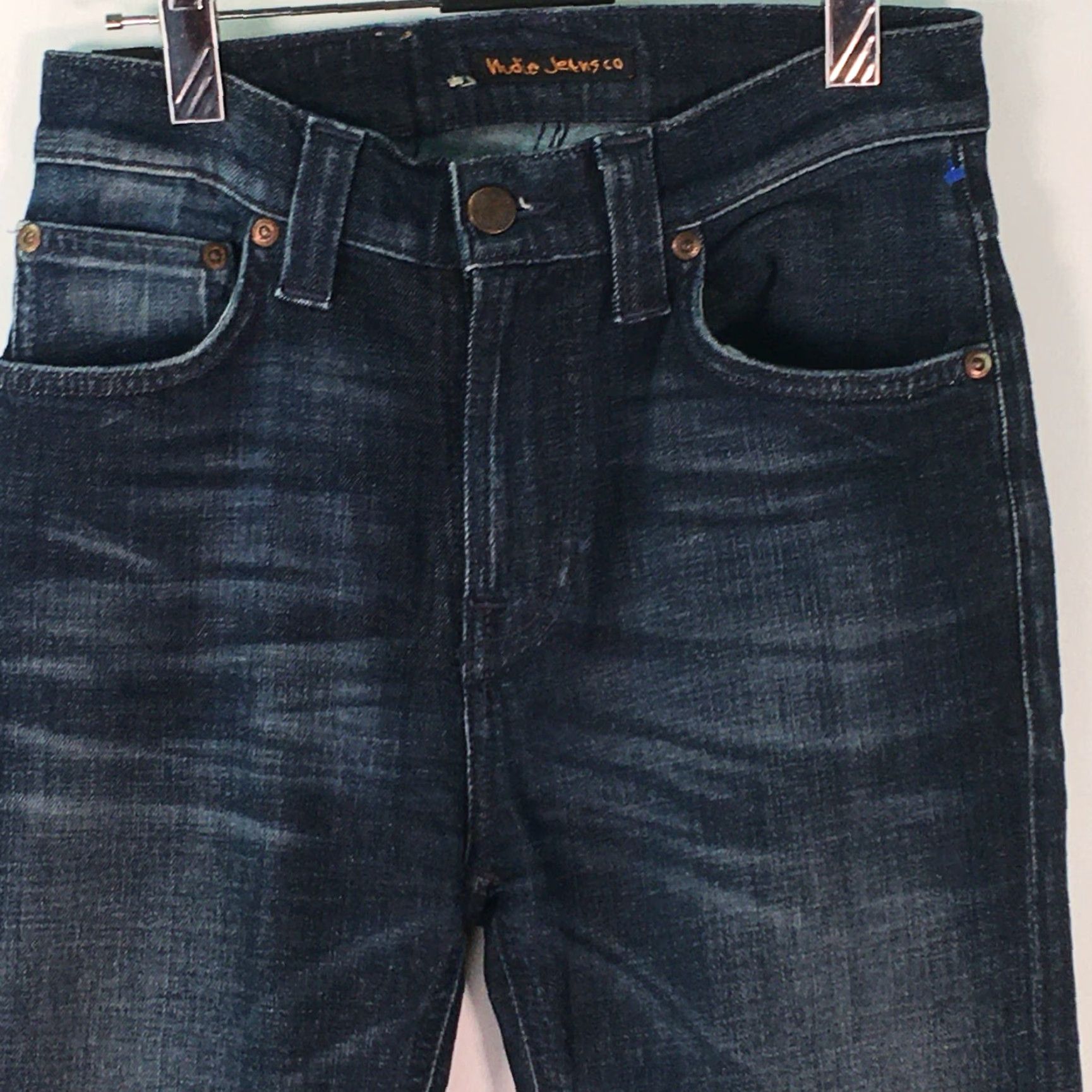 Vintage Nudie Jeans Mens Navy Dark Blue 27x32 Straight Athletic Regular 27 Navy Blue 90s? Mens Size US 27 - 2 Thumbnail