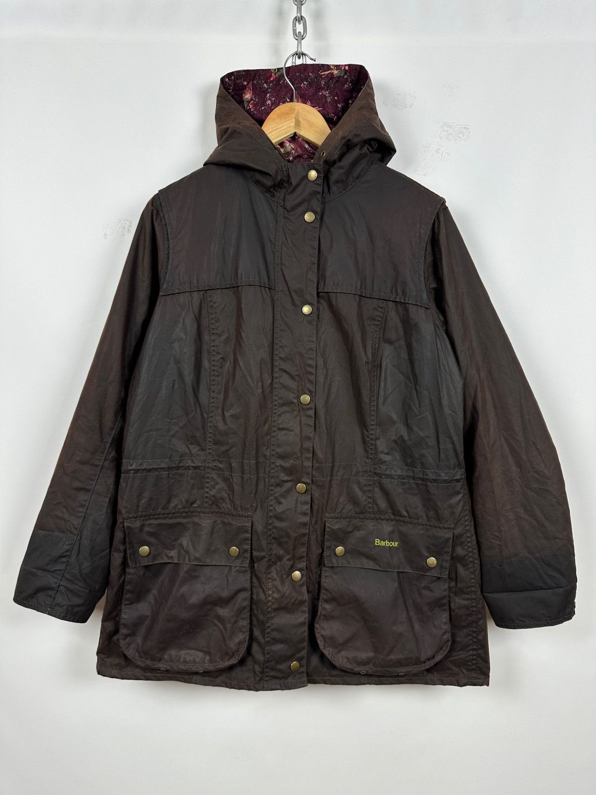 Barbour Retail Vintage Durham Brown Waxed Coat Jacket