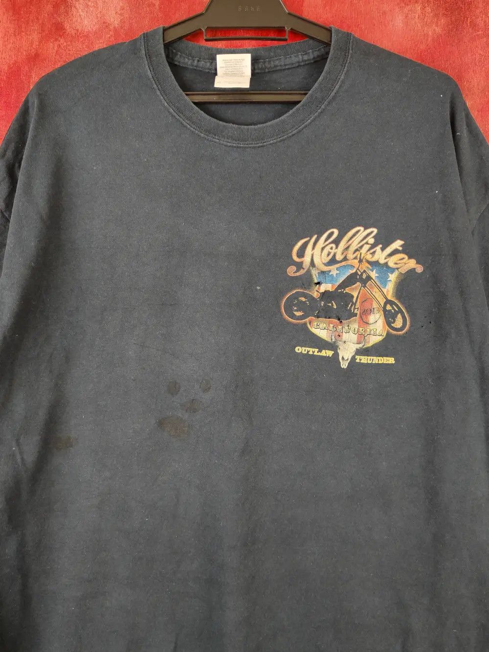 Indian Motorcycle Hollister outlaw thunder california Blue T-shirts #S2289 Size US XL / EU 56 / 4 - 8 Thumbnail