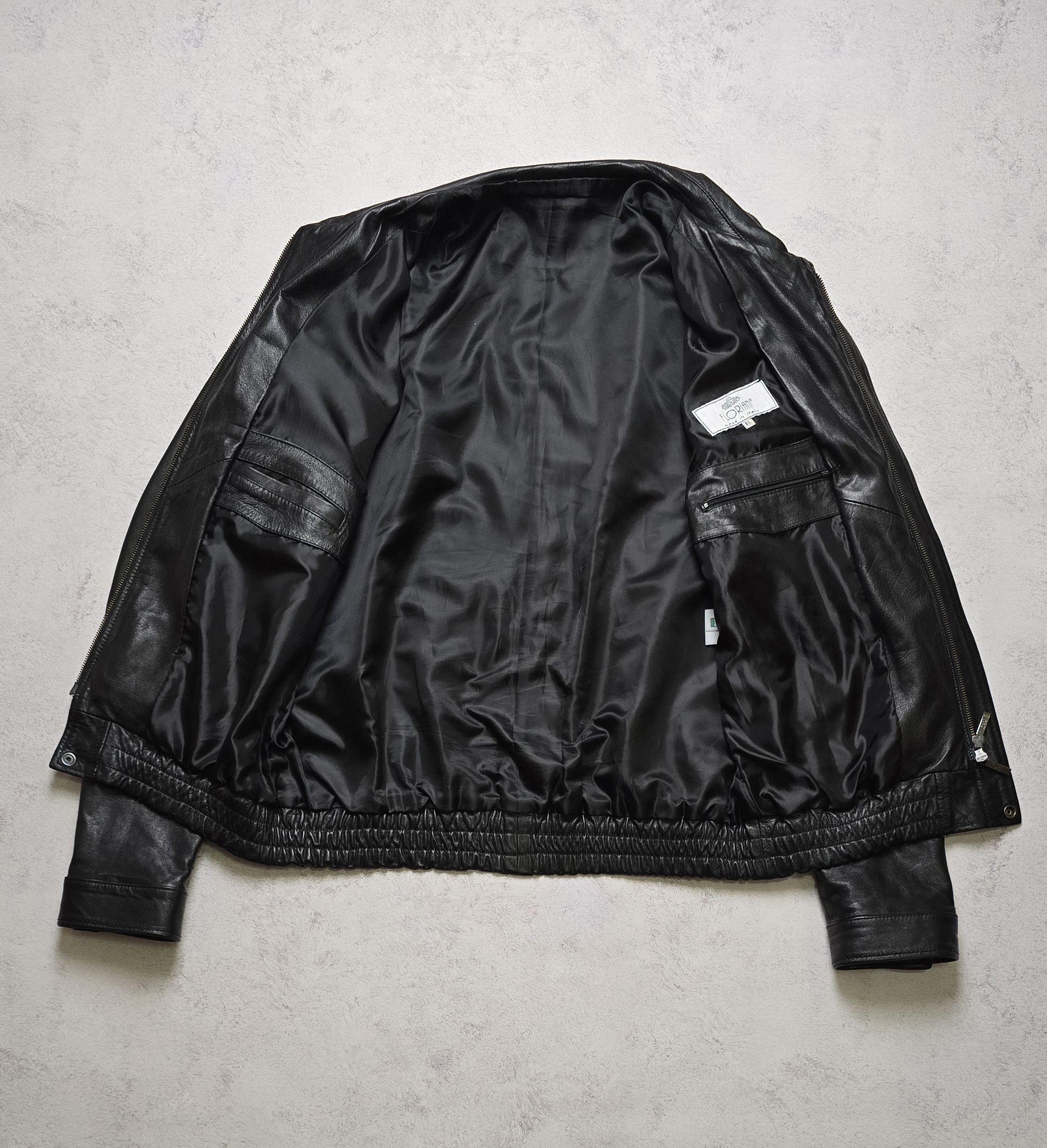 Other Floriani Vera Pelle Leather Bomber Jacket Full Zip Military Size US XL / EU 56 / 4 - 16 Thumbnail