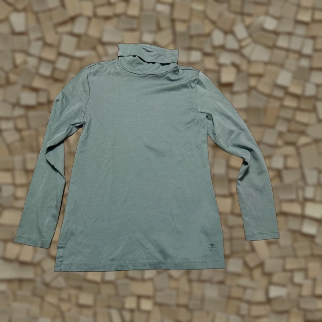 Isaac Mizrahi Isaac Mizrahi Live Shirt Women's Size Small Green Long Sleeve Turtleneck Size S / US 4 / IT 40 - 1 Thumbnail