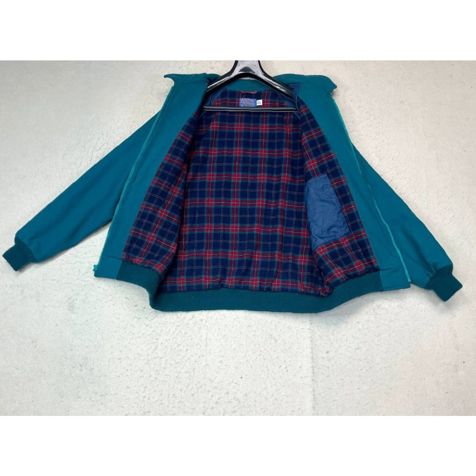 Pendleton VINTAGE Pendleton Bomber Jacket Jacket Wool Lined Full Zip USA MADE Blue Men's L Size US L / EU 52-54 / 3 - 6 Thumbnail