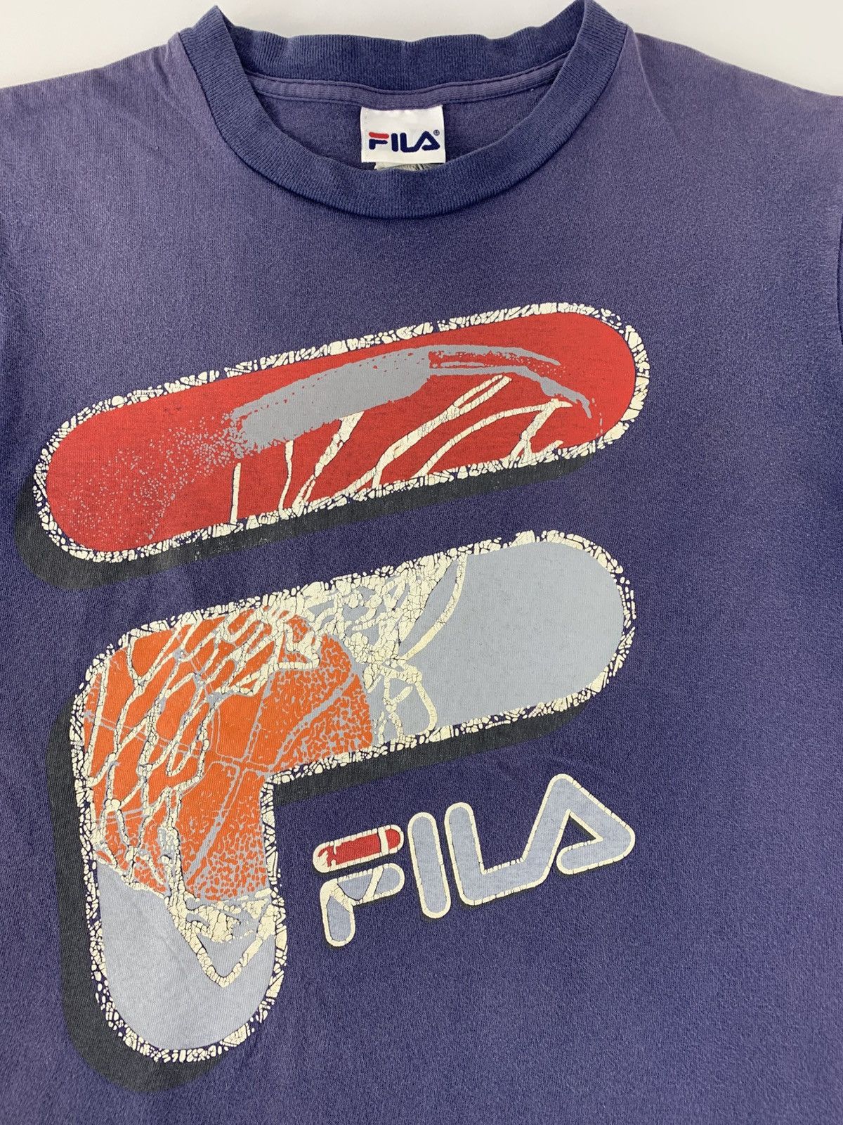 Fila 90s Fila Big F Basketball Logo Crewneck Printed Tee Size US M / EU 48-50 / 2 - 4 Thumbnail