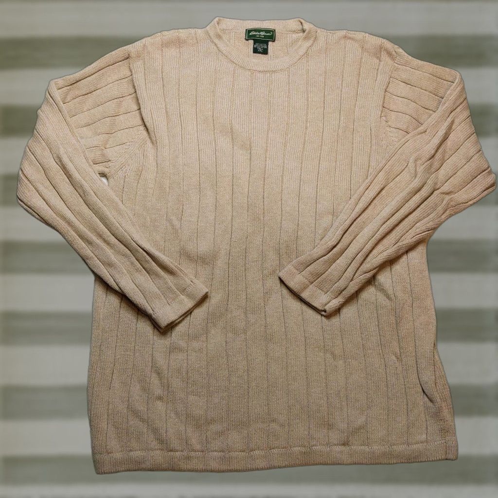 Eddie Bauer Eddie Bauer Cream Beige Size 2XL Tall Mens Crew Neck Sweater 100% Cotton Knit Pullover Size US XXL / EU 58 / 5 - 1 Thumbnail