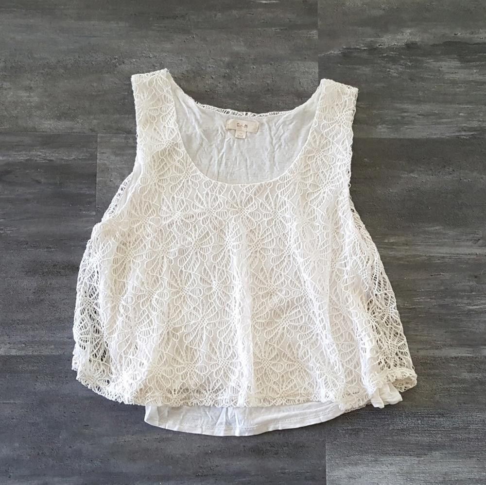 Designer Cream Lace Cropped Babydoll Tank Size M / US 6-8 / IT 42-44 - 1 Thumbnail