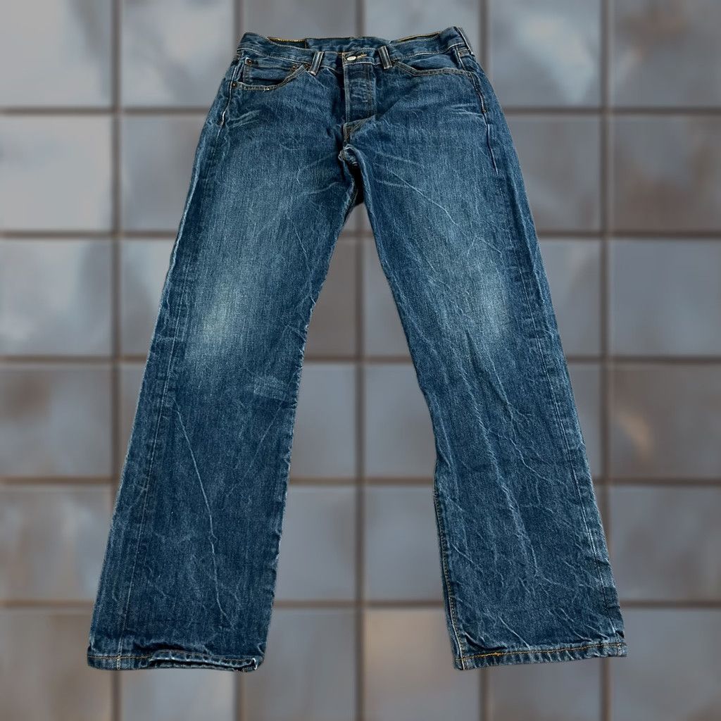 Levi's Levi's 501 Jeans Regular Straight 30 Dark Wash Blue Button Fly Cotton Men's Size US 30 / EU 46 - 1 Thumbnail
