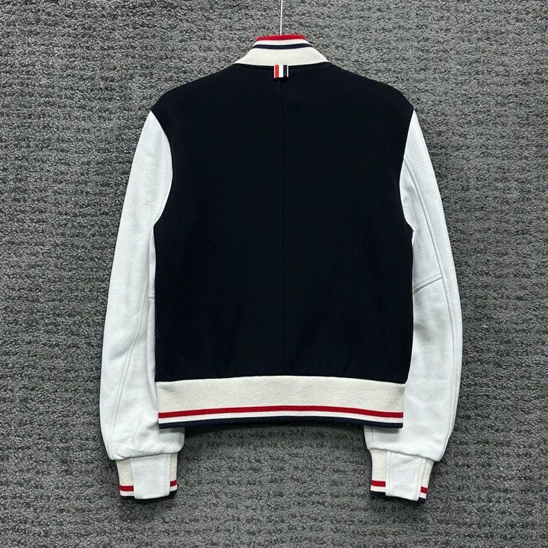 Thom Browne Thom Browne size1 Leather patch gold button baseball jacket Size US S / EU 44-46 / 1 - 2 Thumbnail