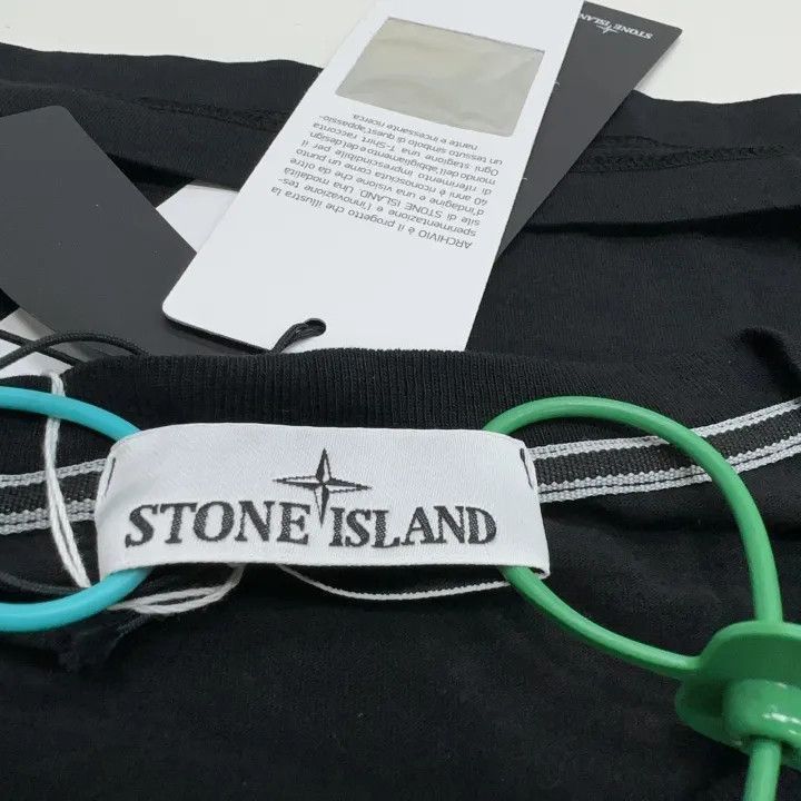 Stone Island Stone Island Black Cotton Logo Print TShirt -2506 Size US L / EU 52-54 / 3 - 2 Thumbnail