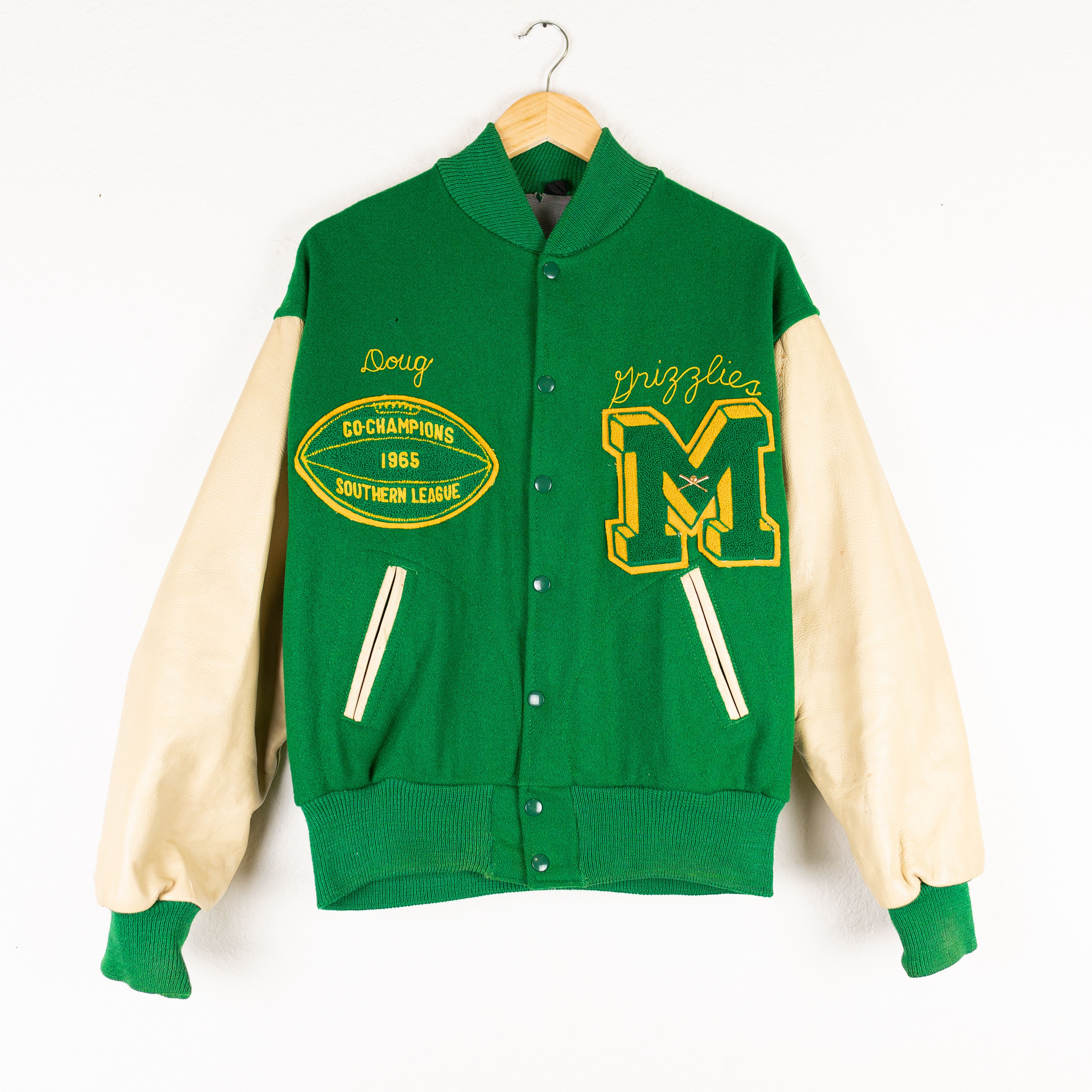 image of Made In USA x Varsity Jacket 1960S Vintage Varsity Letterman Jacket Football Champions in Green (Si