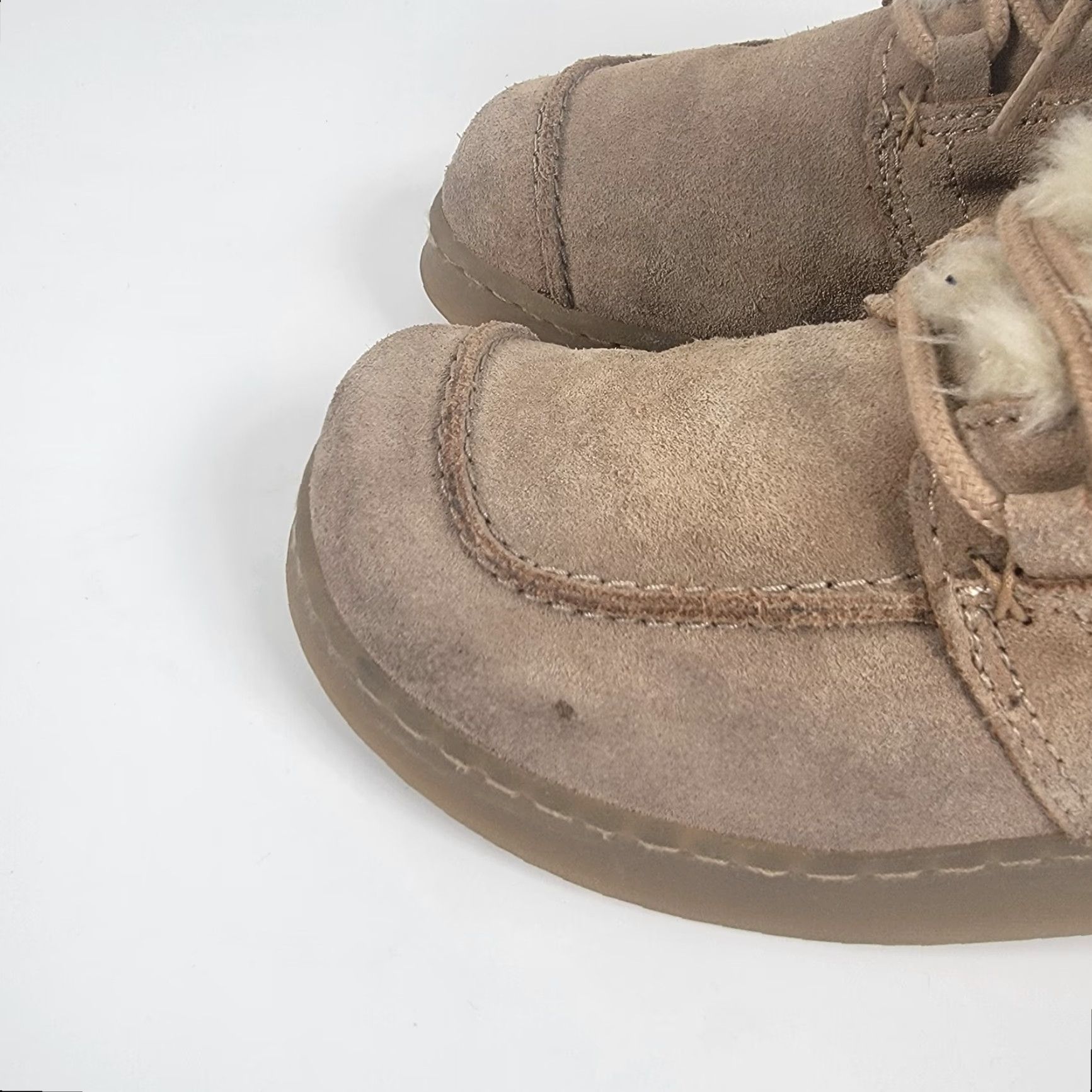 Vintage VINTAGE? No — Report Sierra Tan Suede Upper Boots Women's Winter Lace Up 7 Leather Outsole Lined Insulated Fur Size US 7 / IT 37 - 3 Thumbnail