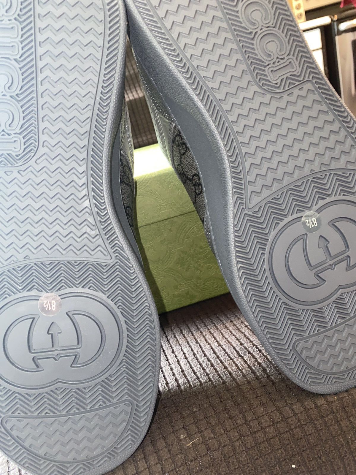 Gucci Grey Leather Gucci Lace Up Sneakers 9 US Monogram Print BNIB Size US 9 / EU 42 - 8 Thumbnail