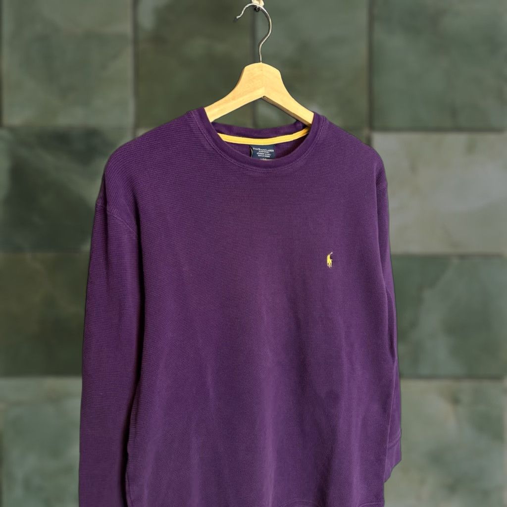 Ralph Lauren Ralph Lauren Polo Purple Cotton Thermal Long Sleeve Shirt L Mens Large Purple Cotton Thermal Long Sleeve Shirt Size US L / EU 52-54 / 3 - 1 Thumbnail