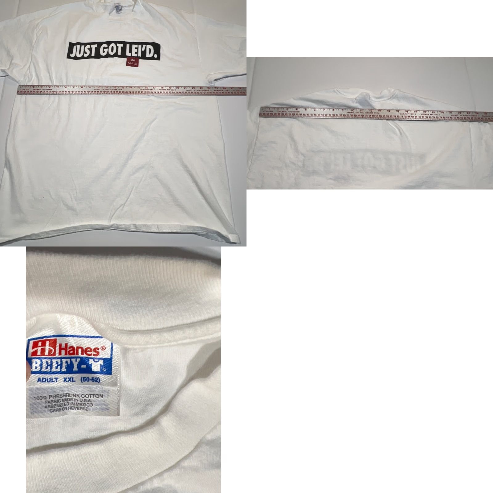Hanes VINTAGE Just Got Lei’d In Maui Hawaii T Shirt 2XL White Graphic Hanes Unisex 1980s USA Hawaii Shirt Mens Womens Size US XXL / EU 58 / 5 - 8 Thumbnail