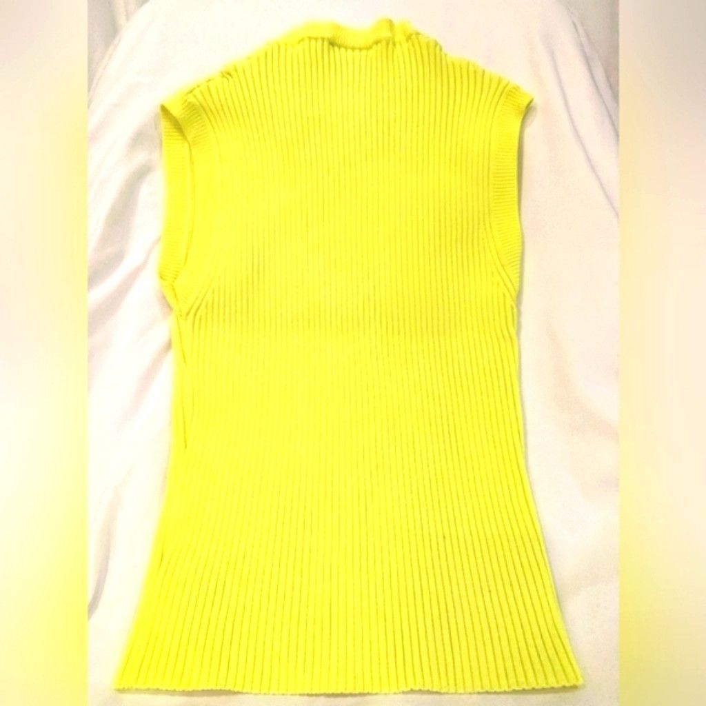 GCDS GCDS Neon Yellow Ribbed Tank Top Size M / US 6-8 / IT 42-44 - 3 Thumbnail