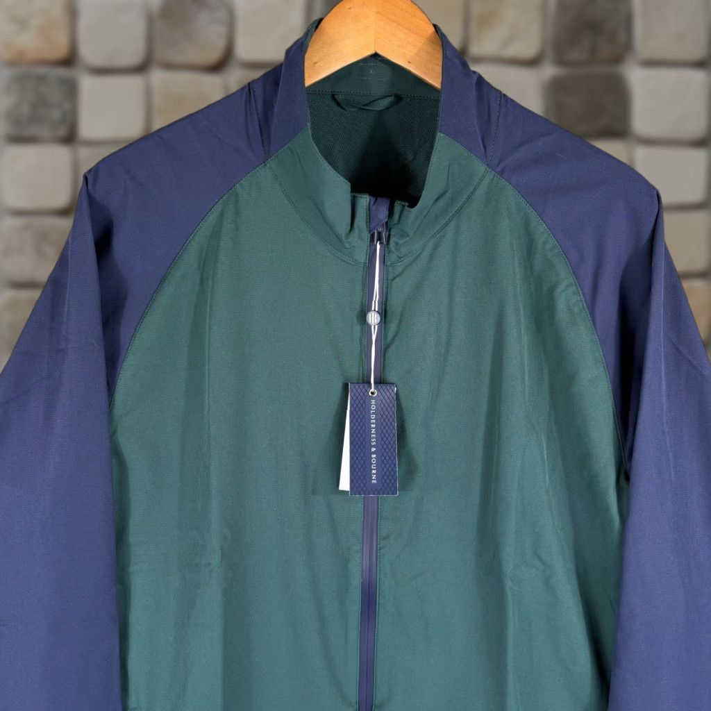 Rains NEW Holderness & Bourne Hyde Golf Jacket Mens XL Green Navy Lightweight Rain Zip Size US XL / EU 56 / 4 - 1 Thumbnail