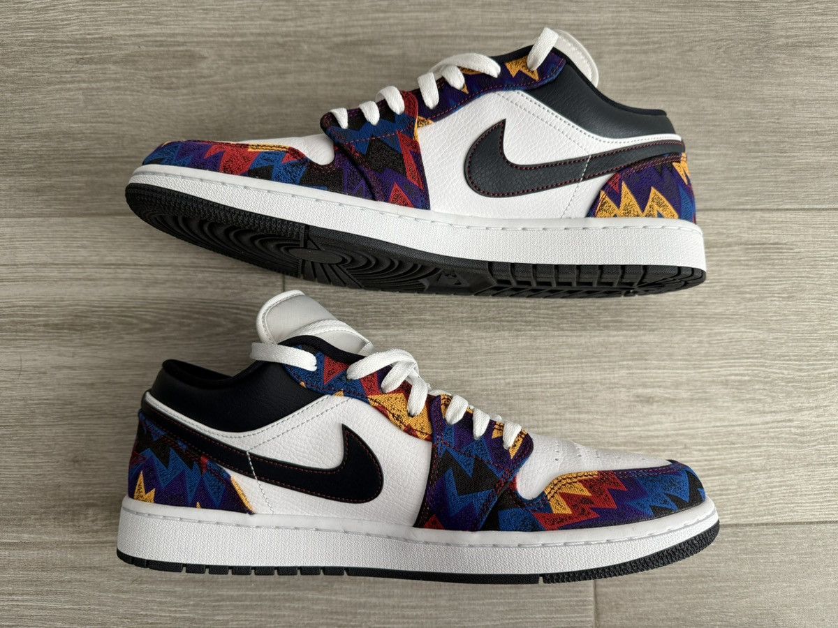 Jordan Brand Air Jordan 1 Low SE Nothing But Net White Obsidian Red Sz 12 Size US 12 / EU 45 - 3 Thumbnail