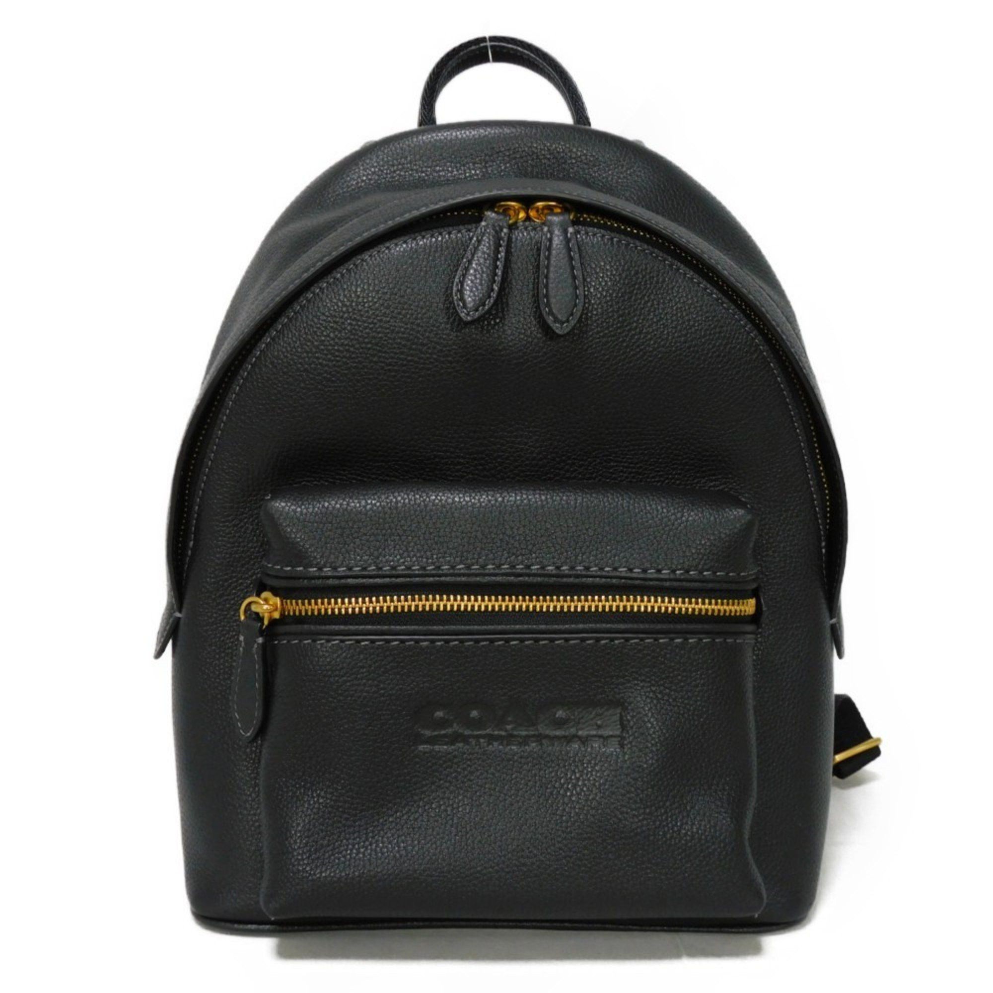 image of Coach Rucksack Backpack Charter Daypack 24 Pebbled Leather Calf Embossed Black C8472 Women's Bag