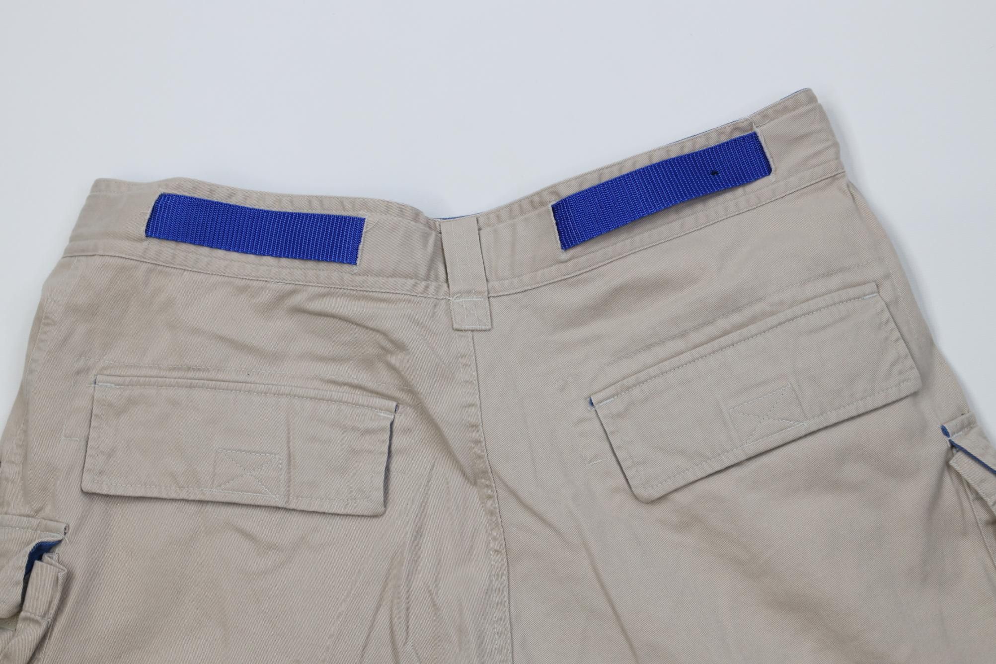 Vintage Vintage 90s Y2K Streetwear Belted Cargo Shorts Beige Cotton Size US 34 / EU 50 - 8 Thumbnail
